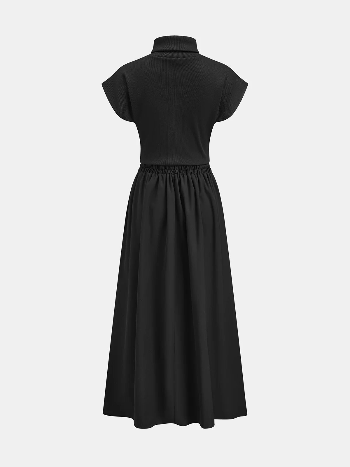 Turtleneck Elastic-Waist Dress - Image 2