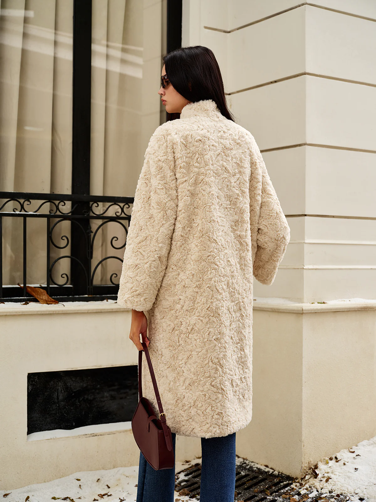 Turtleneck Faux Fur Button Coats - Image 6