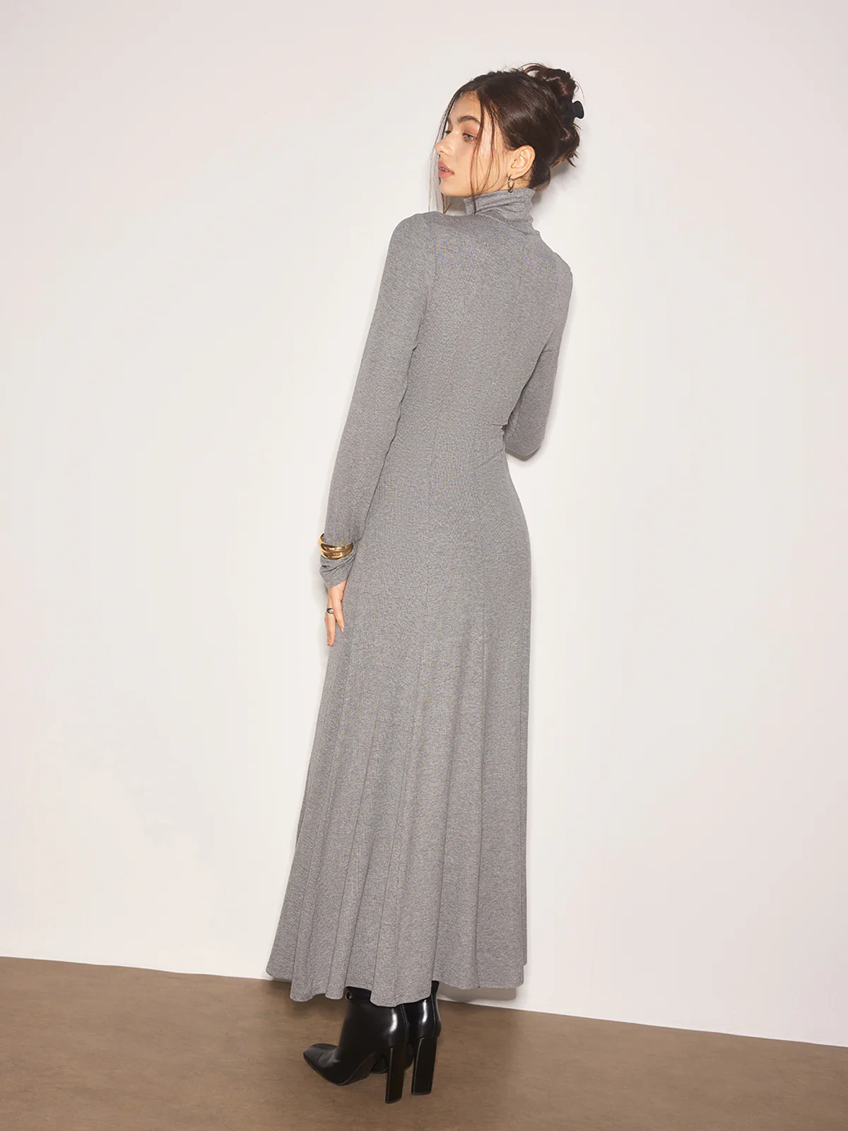 Turtleneck Jersey Long Dress - Image 7