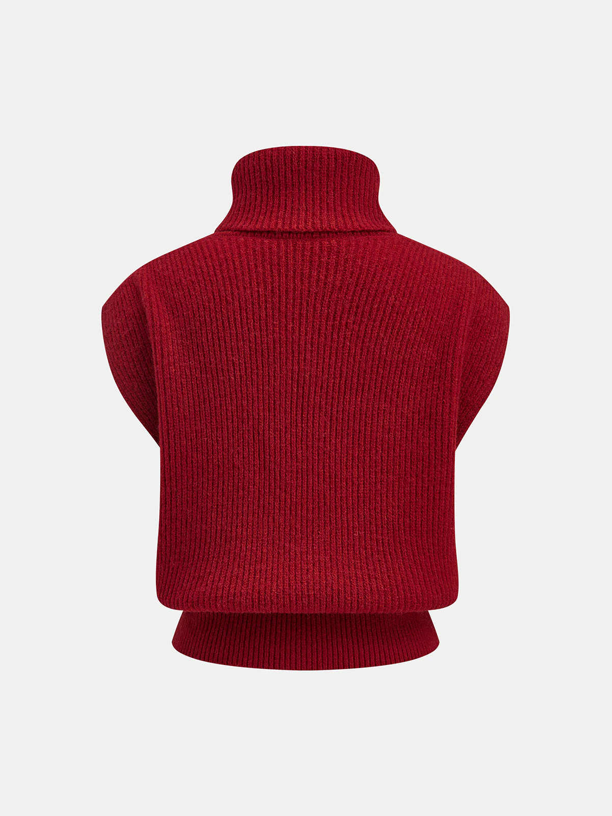 Turtleneck Ribbed Sweater Vest - Image 2