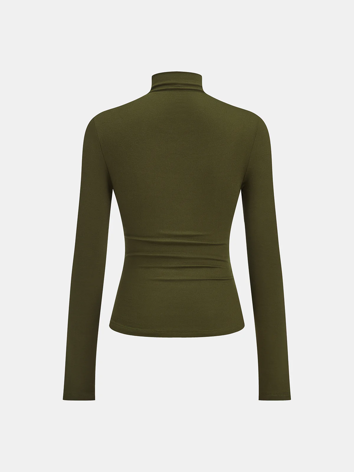 Turtleneck Ruched Decor Button Knit Top - Image 3