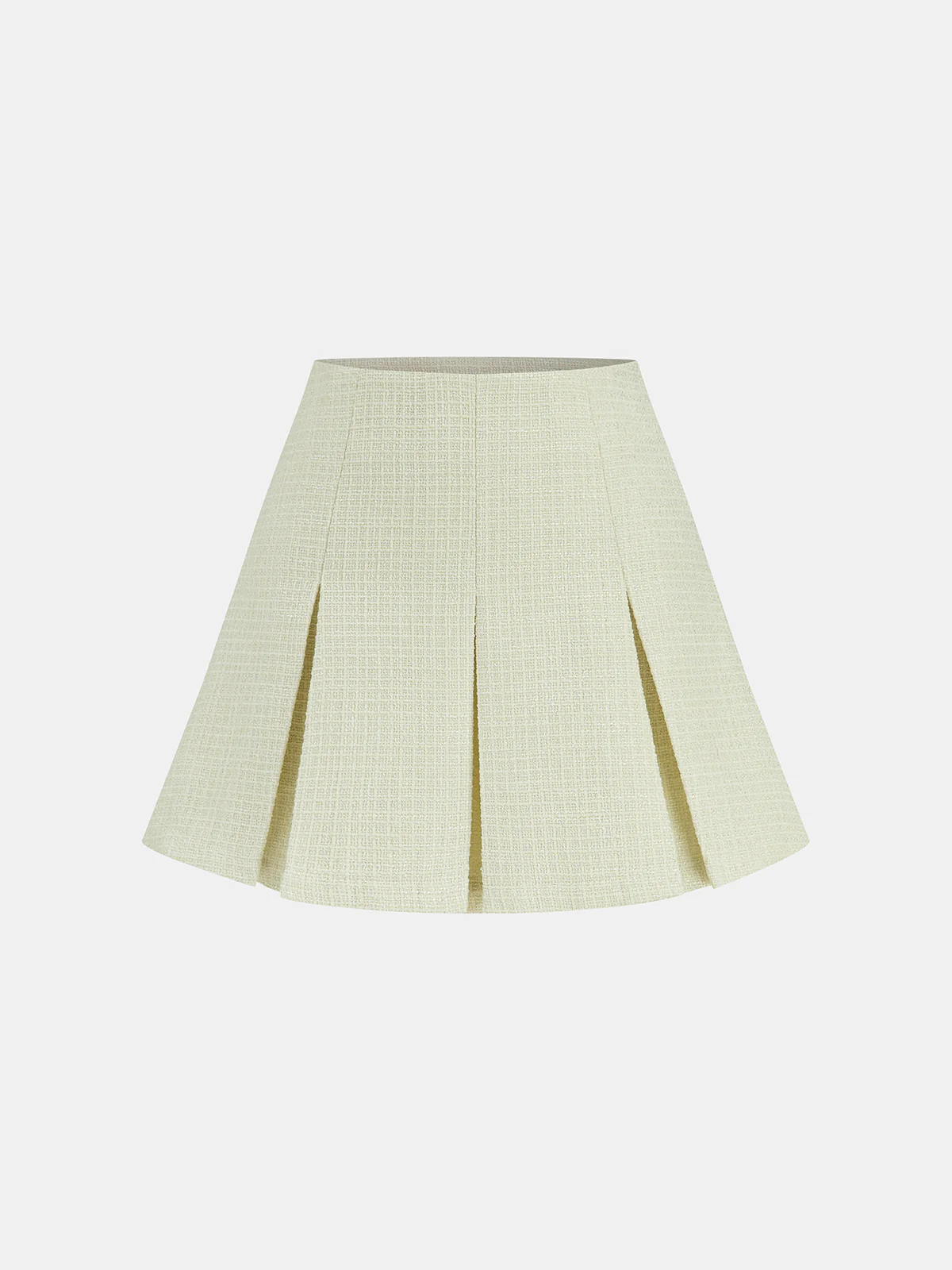Tweed Pleated Mini Skirt - Image 2