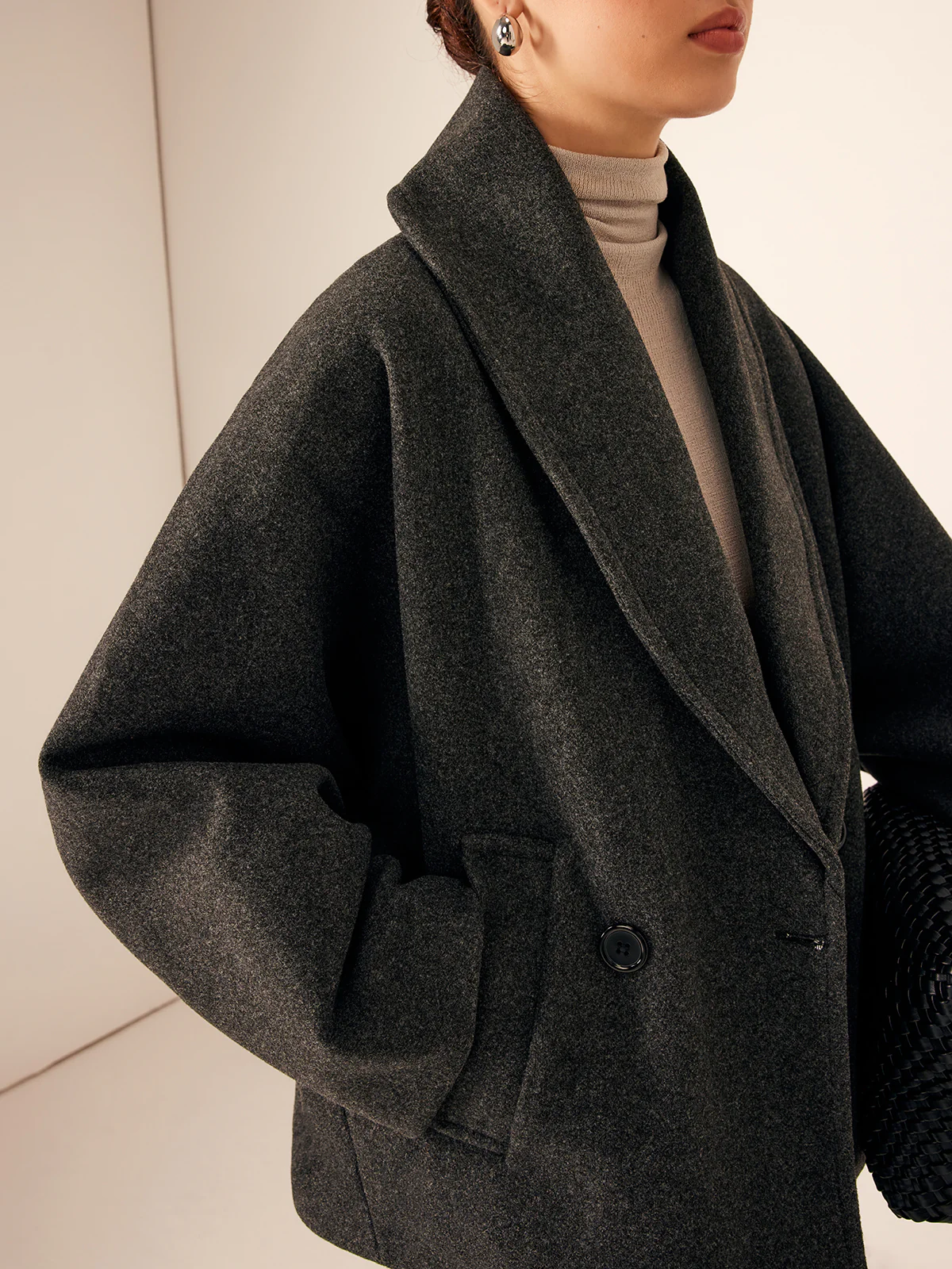 Tweed Pockets Loose Coat - Image 3