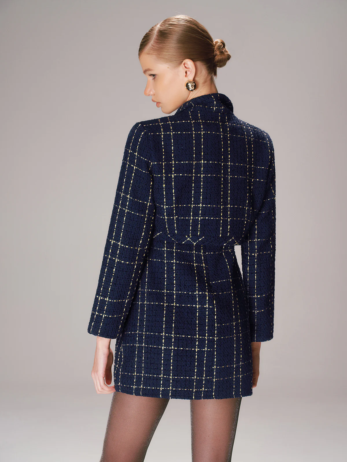 Tweed Short Jacket and Mini Dress Set - Image 5