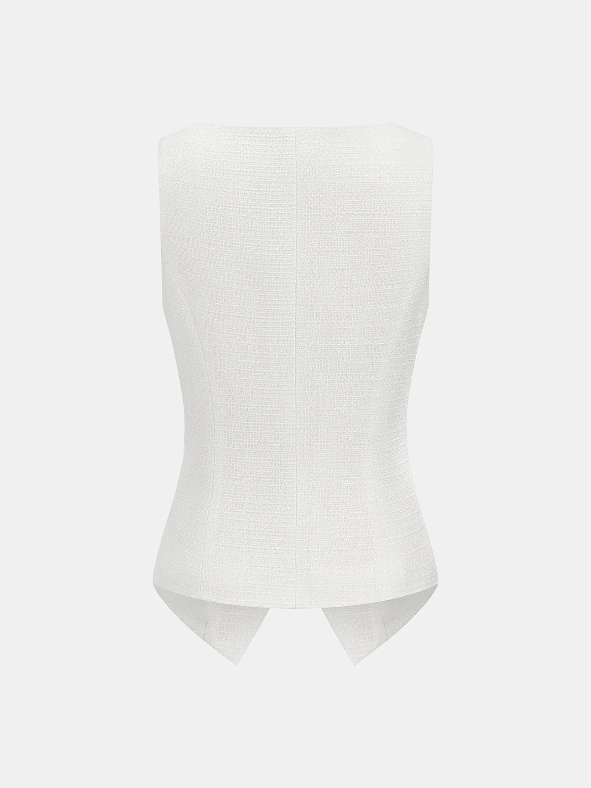 Tweed Sleeveless Metal Button Vest & Shorts Set - Image 4