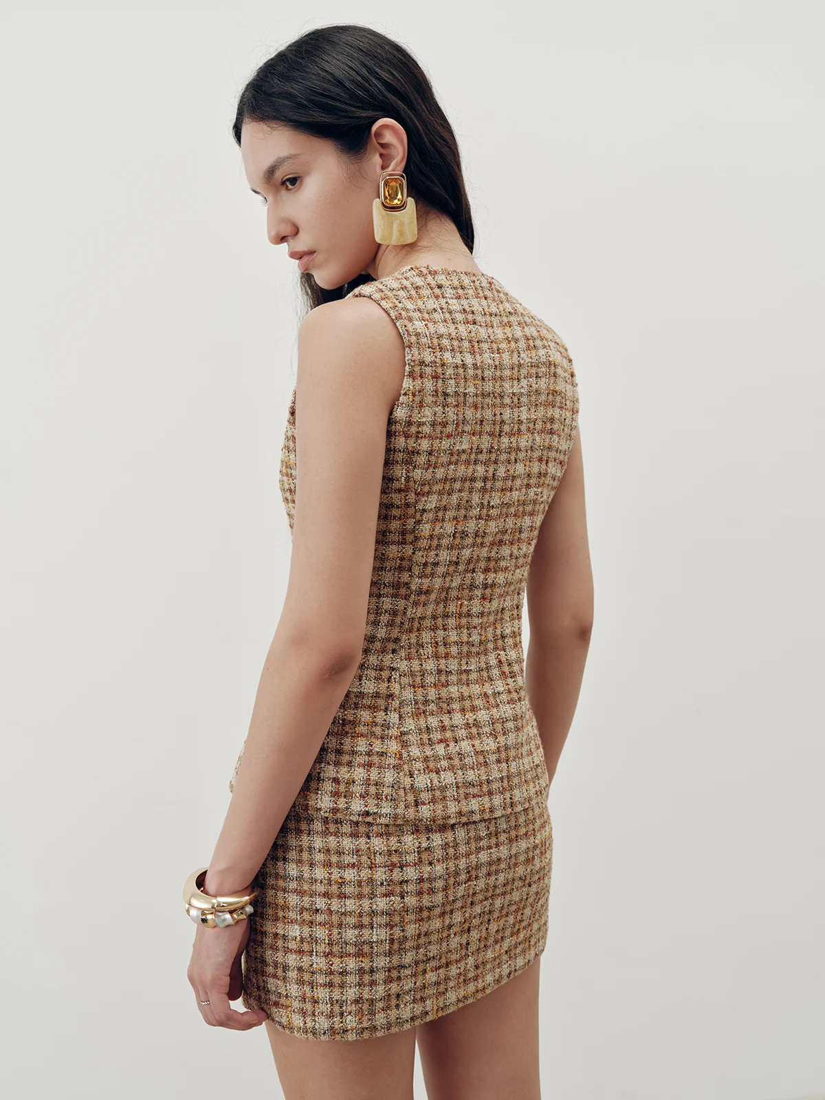 Tweed Sleeveless Vest - Image 5