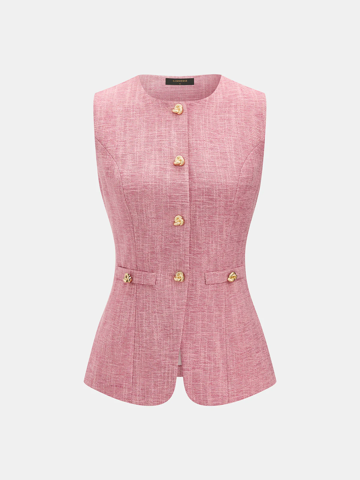 Tweed Sleeveless Vest & Mini Skirt Set - Image 2
