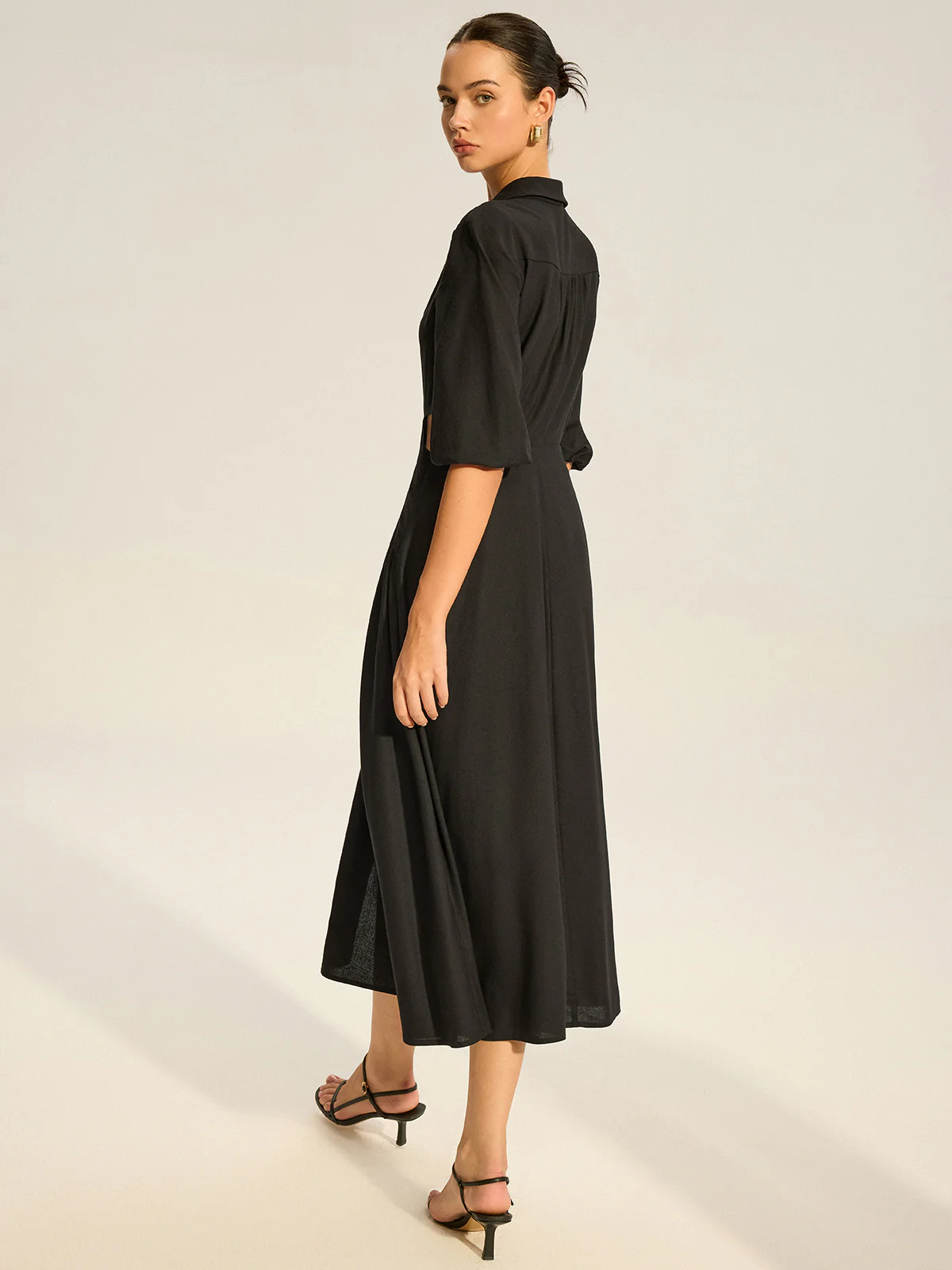 Twist Cut-Out Button Shirt Dress - Image 5