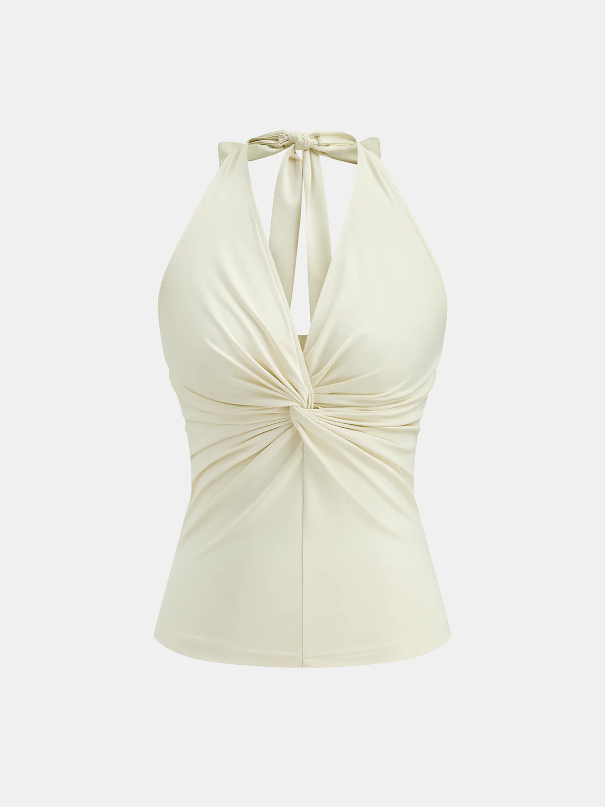 Twist-Front Halter Neck Top