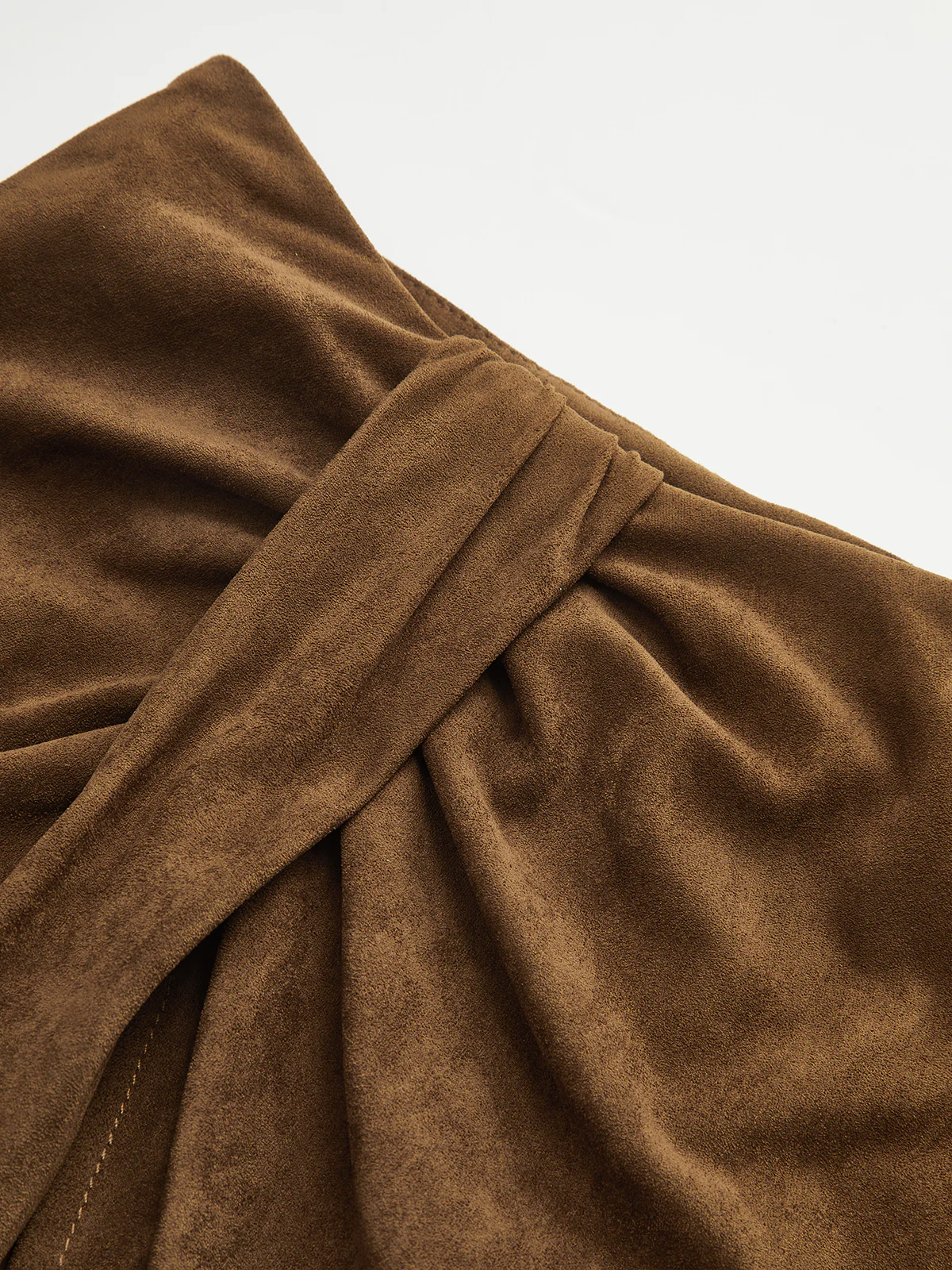 Twist-Front Slit Suede Skirt - Image 7