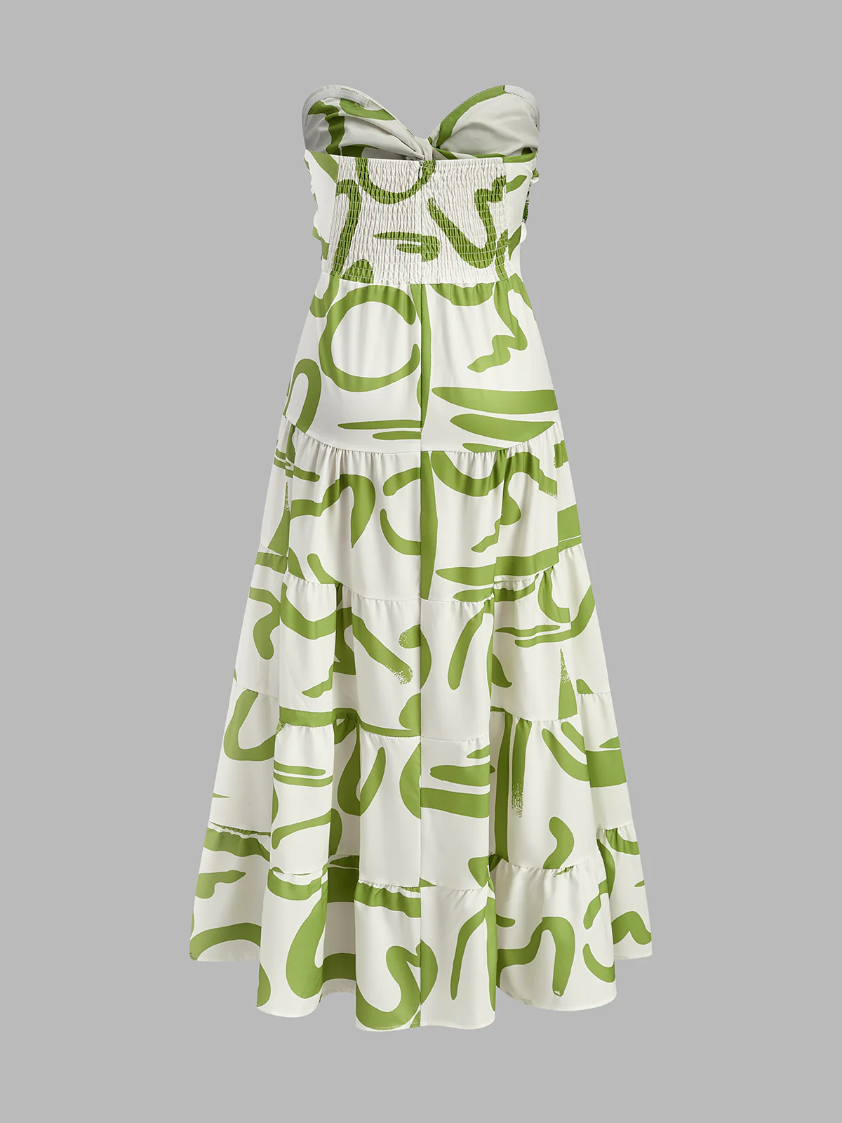 Twist Front Strapless Pleated Dress - Image 2