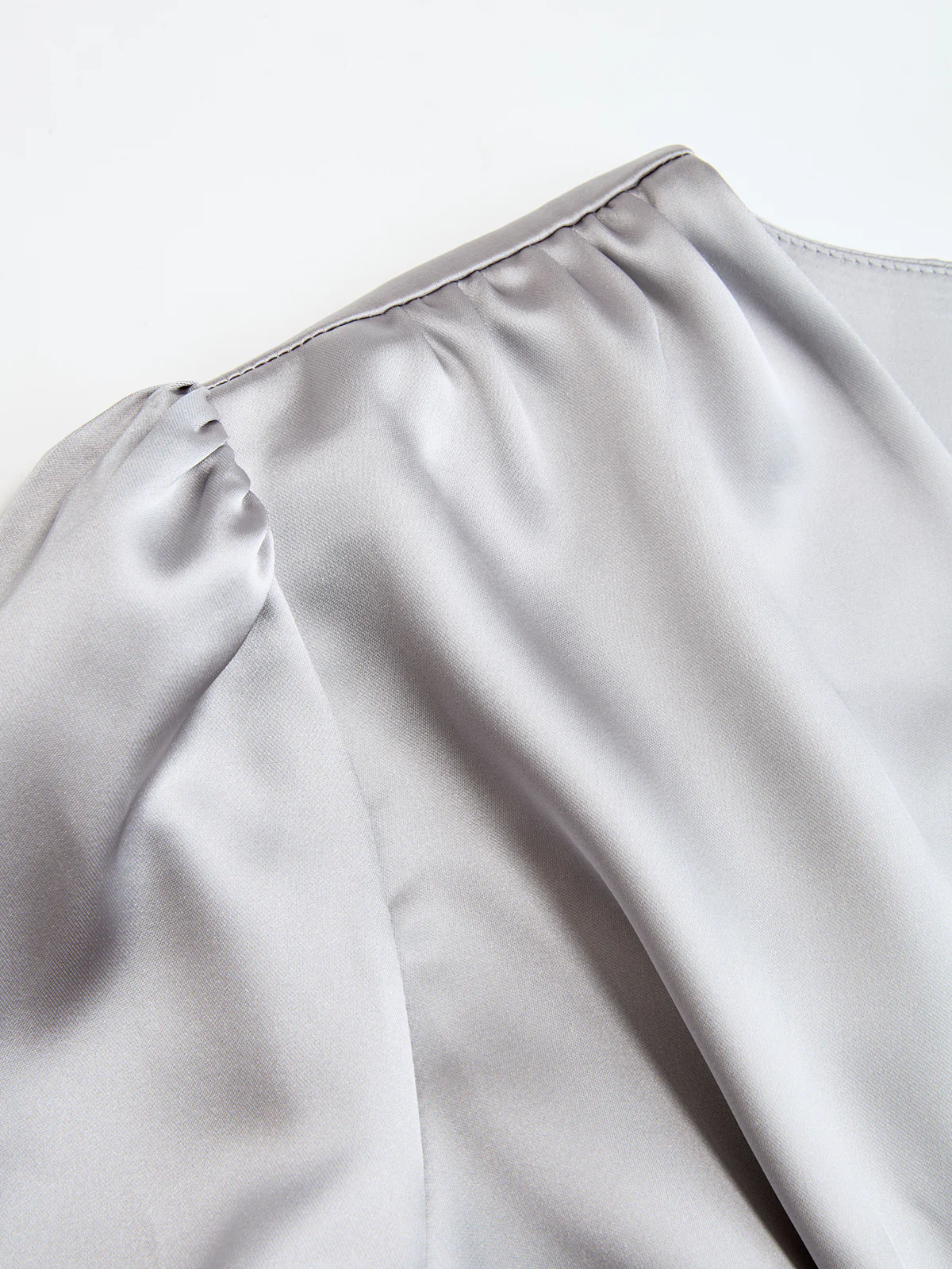 Twist-Front V-Neck Satin Blouse - Image 3