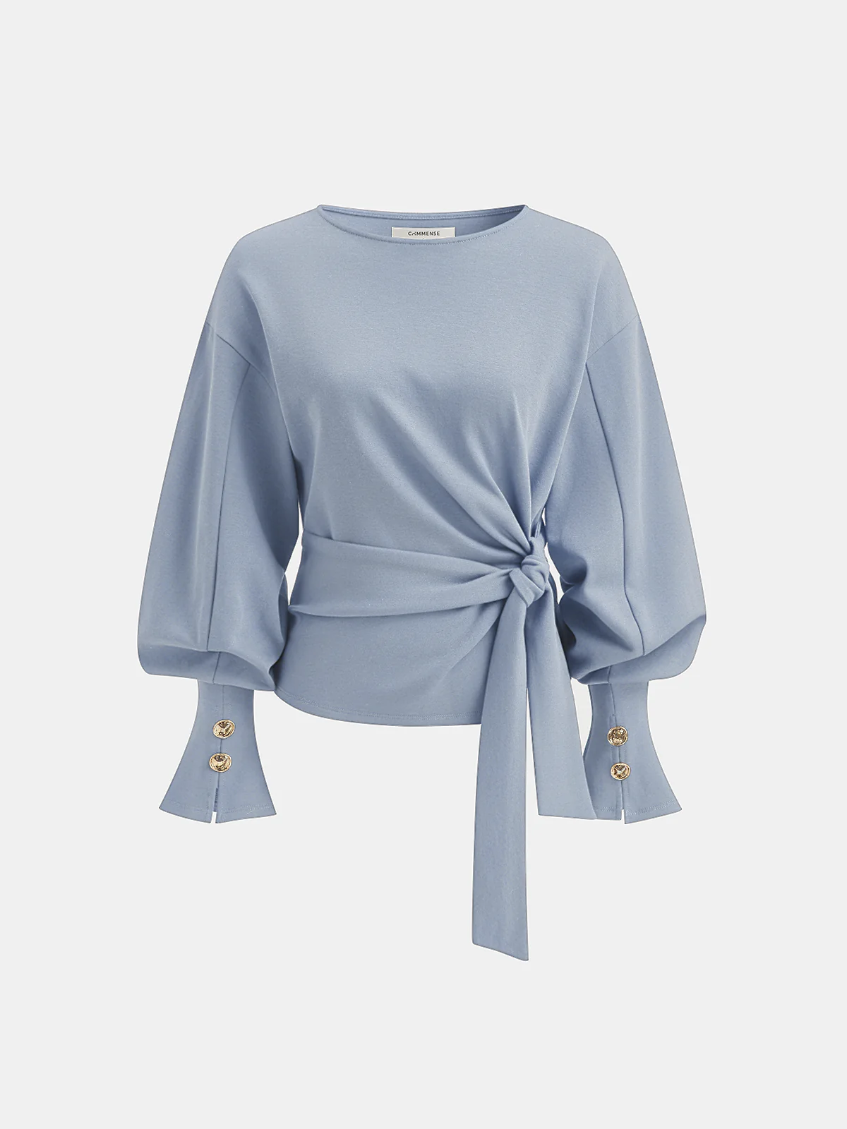 Twist Knot Balloon Sleeve Sweatshirt - Image 12