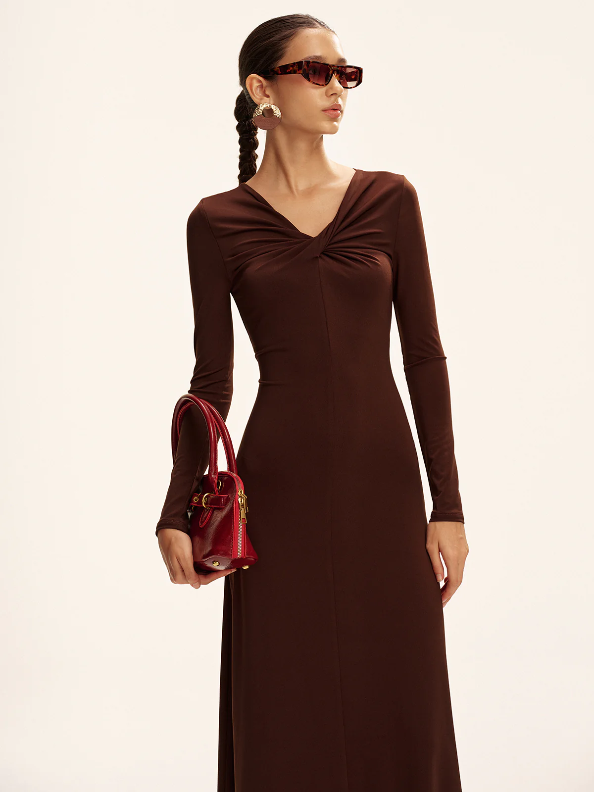 Twist Long Sleeve Maxi Dress - Image 5