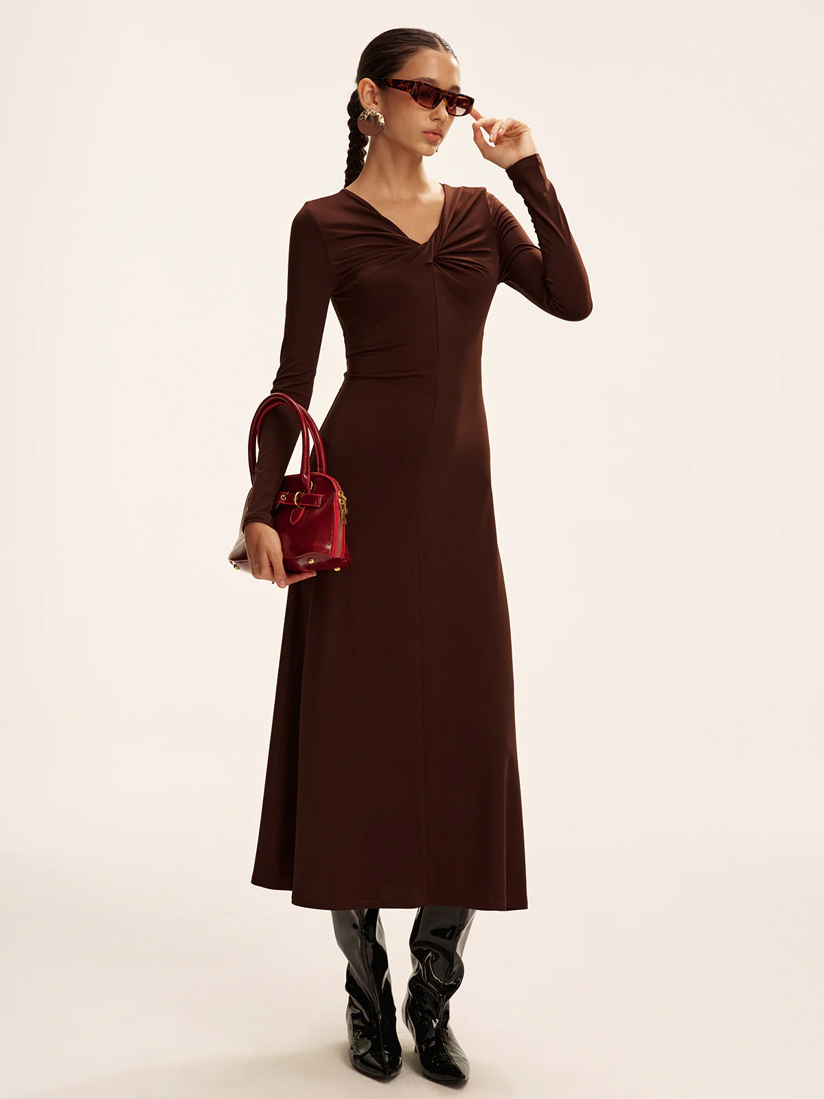 Twist Long Sleeve Maxi Dress - Image 6