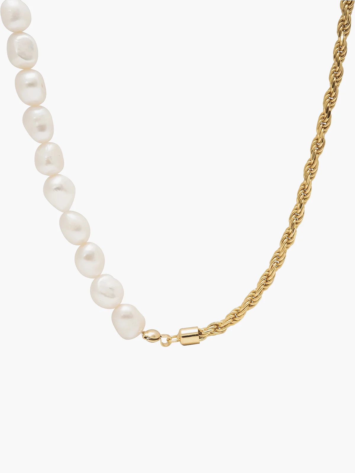 Twist Pearl Beaded Panel Necklace - Image 2