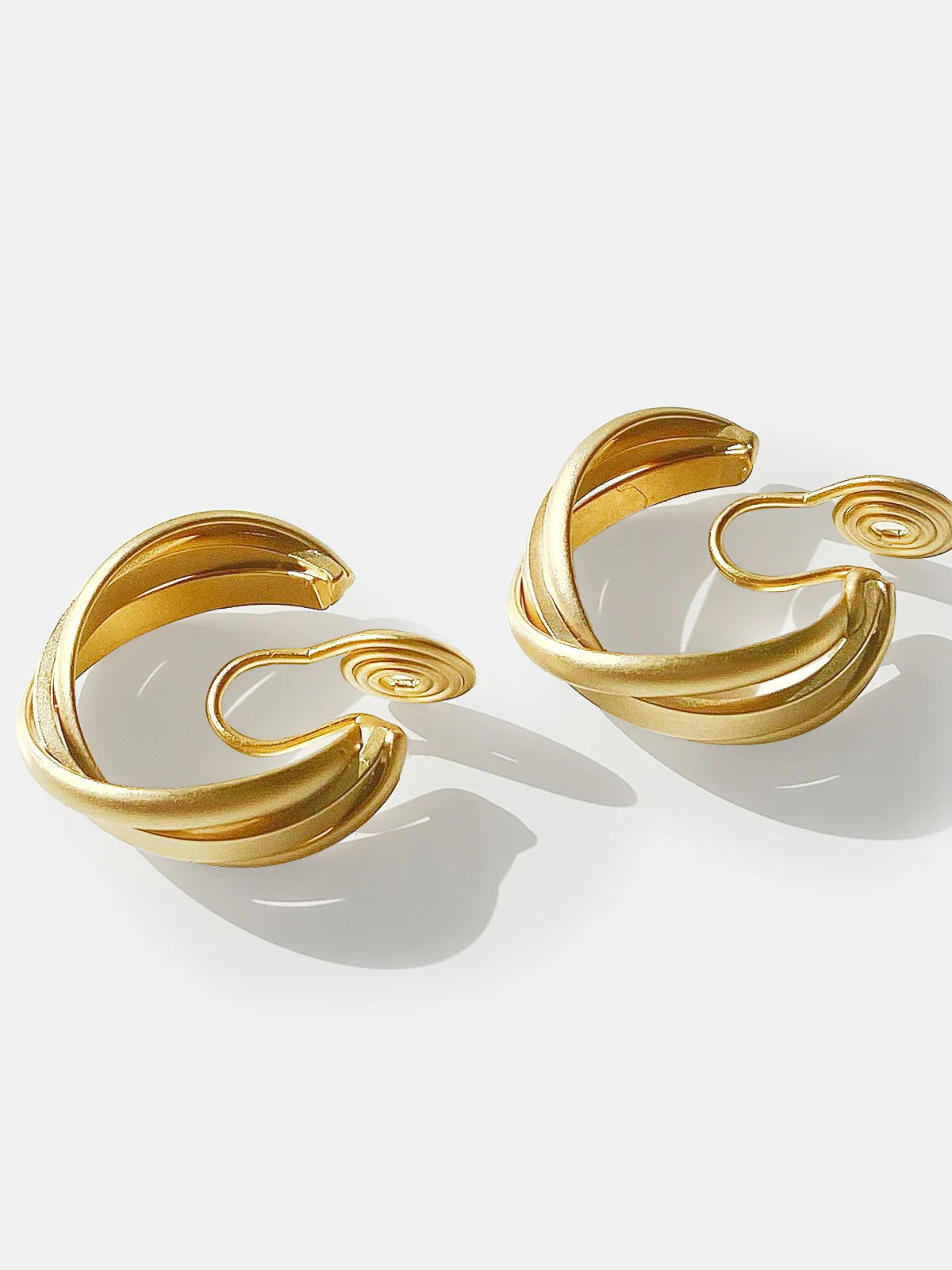 Twisted Clip-On Hoop Earrings - Image 2
