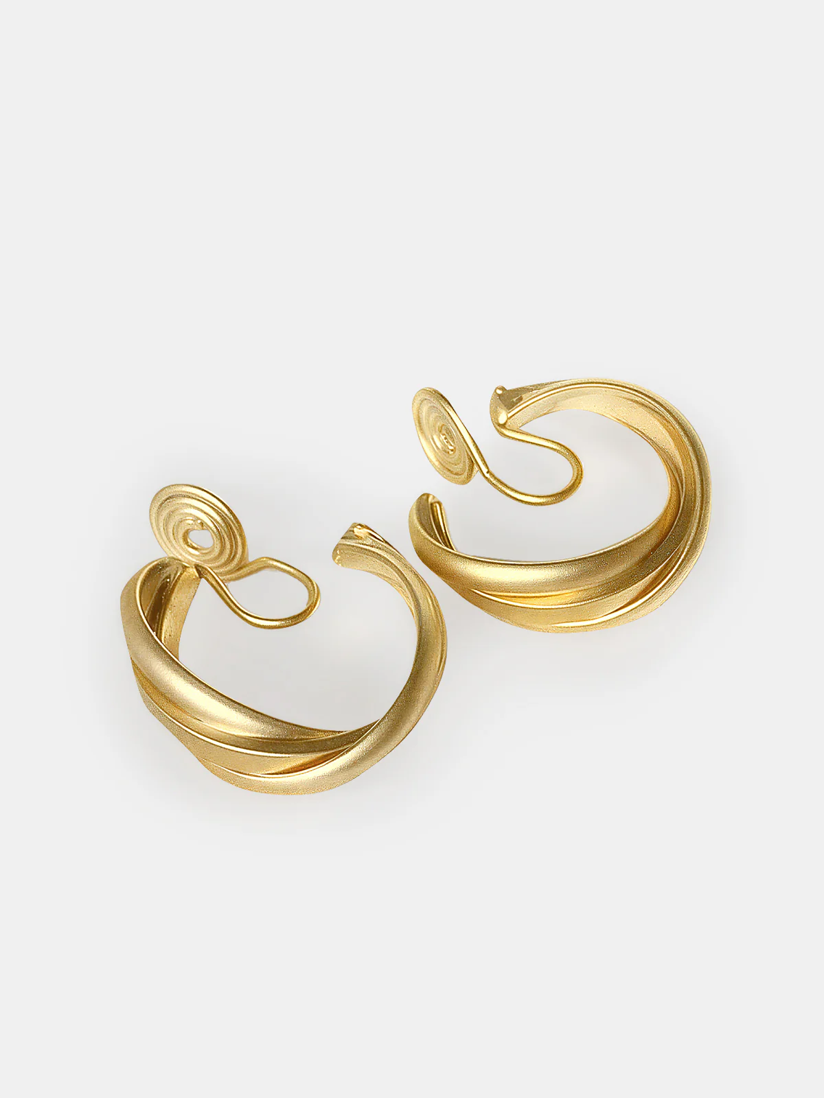 Twisted Clip-On Hoop Earrings - Image 3