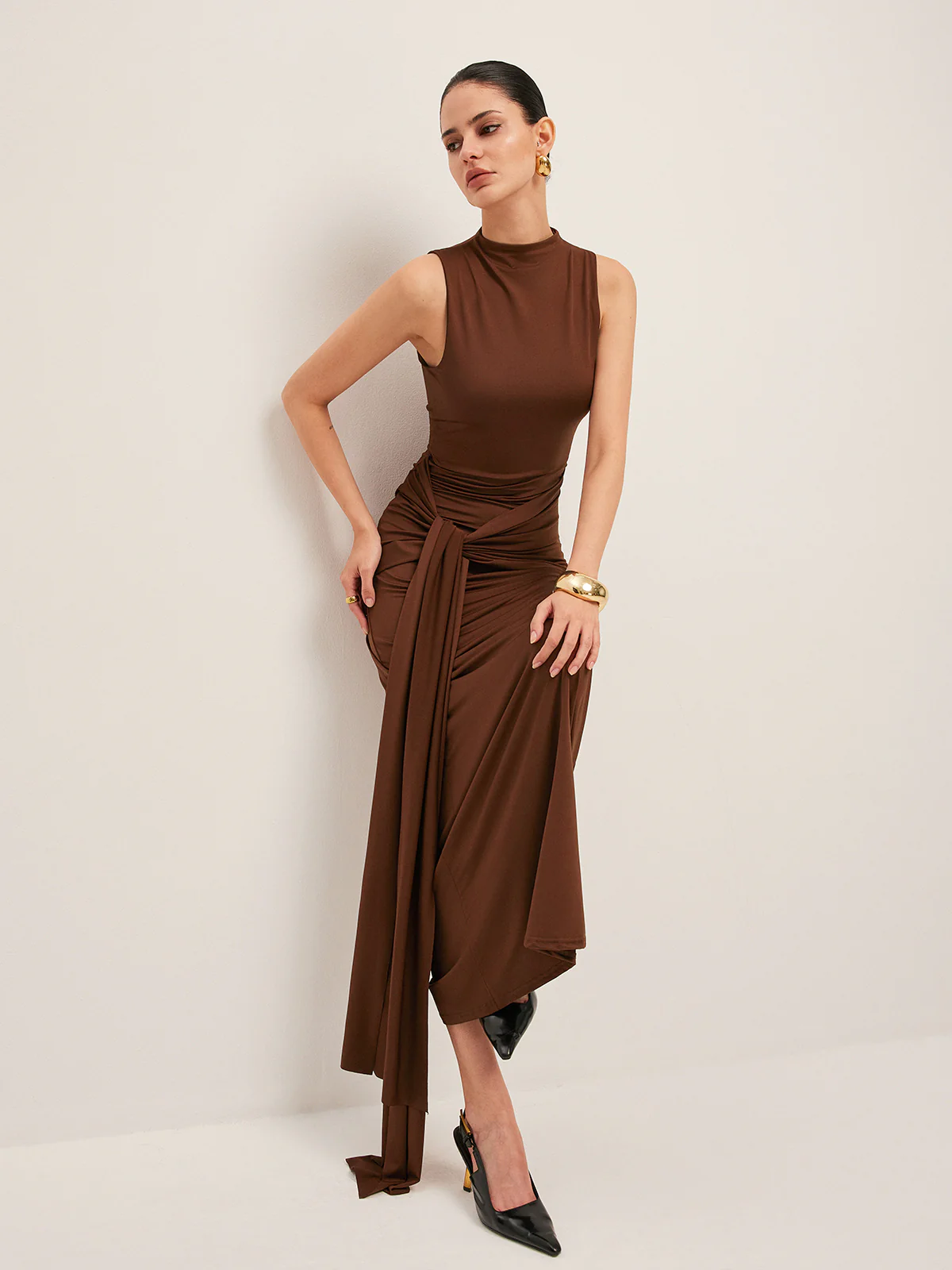Twisted Knot Sleeveless Dress - Image 5