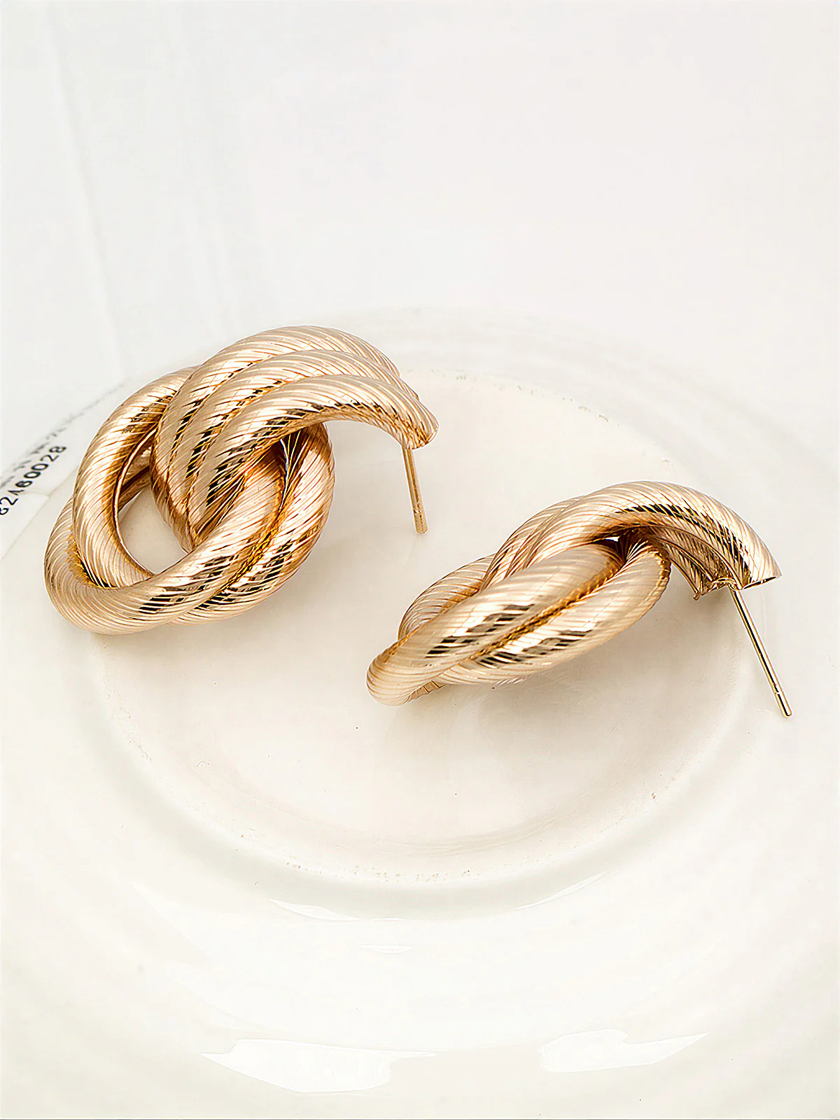 Twisted Rope Knot Hoop Earrings - Image 2