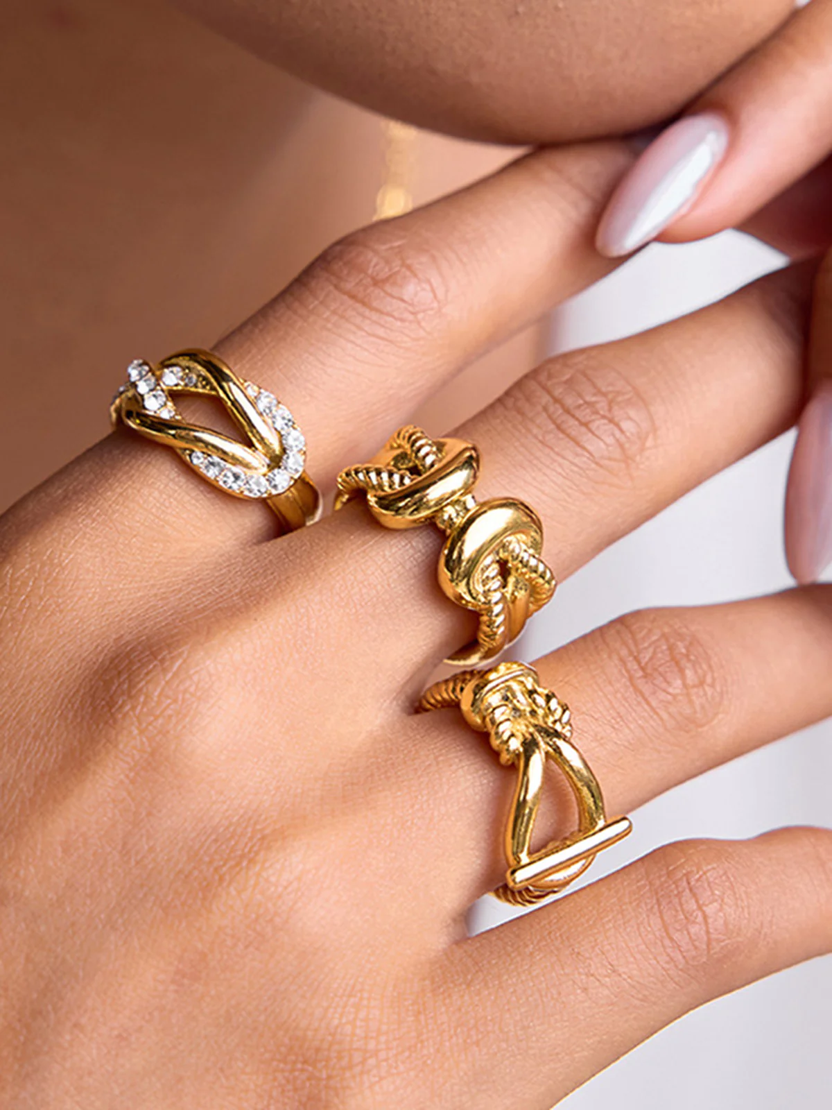Twisted Rope Knot Statement Ring - Image 2