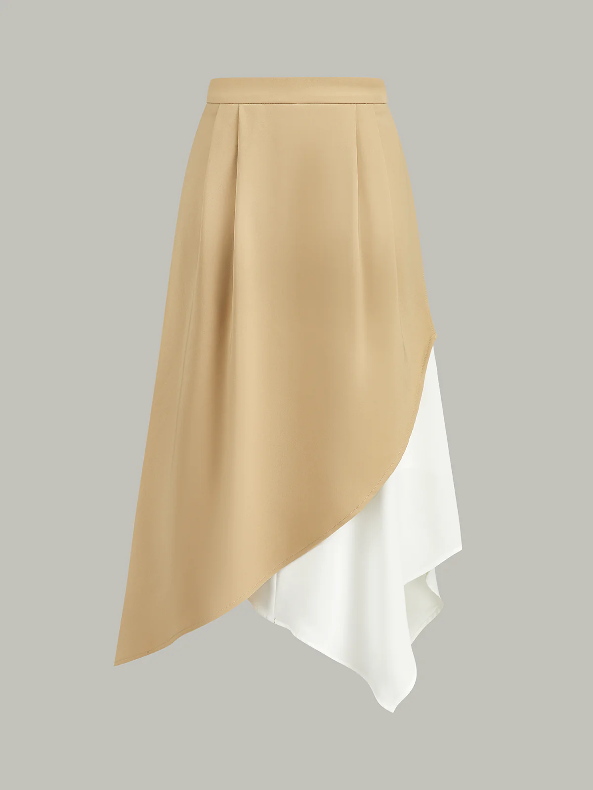 Two-Tone Asymmetric Midi Skirt - Image 2
