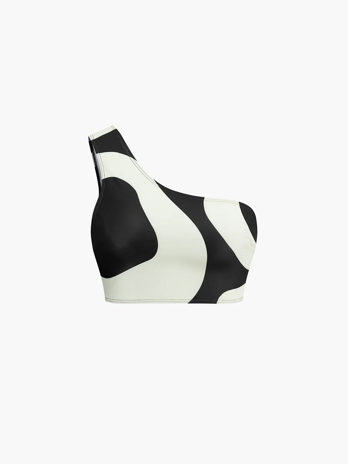 Two-Tone Asymmetrical Neck Bikini Set - Image 2