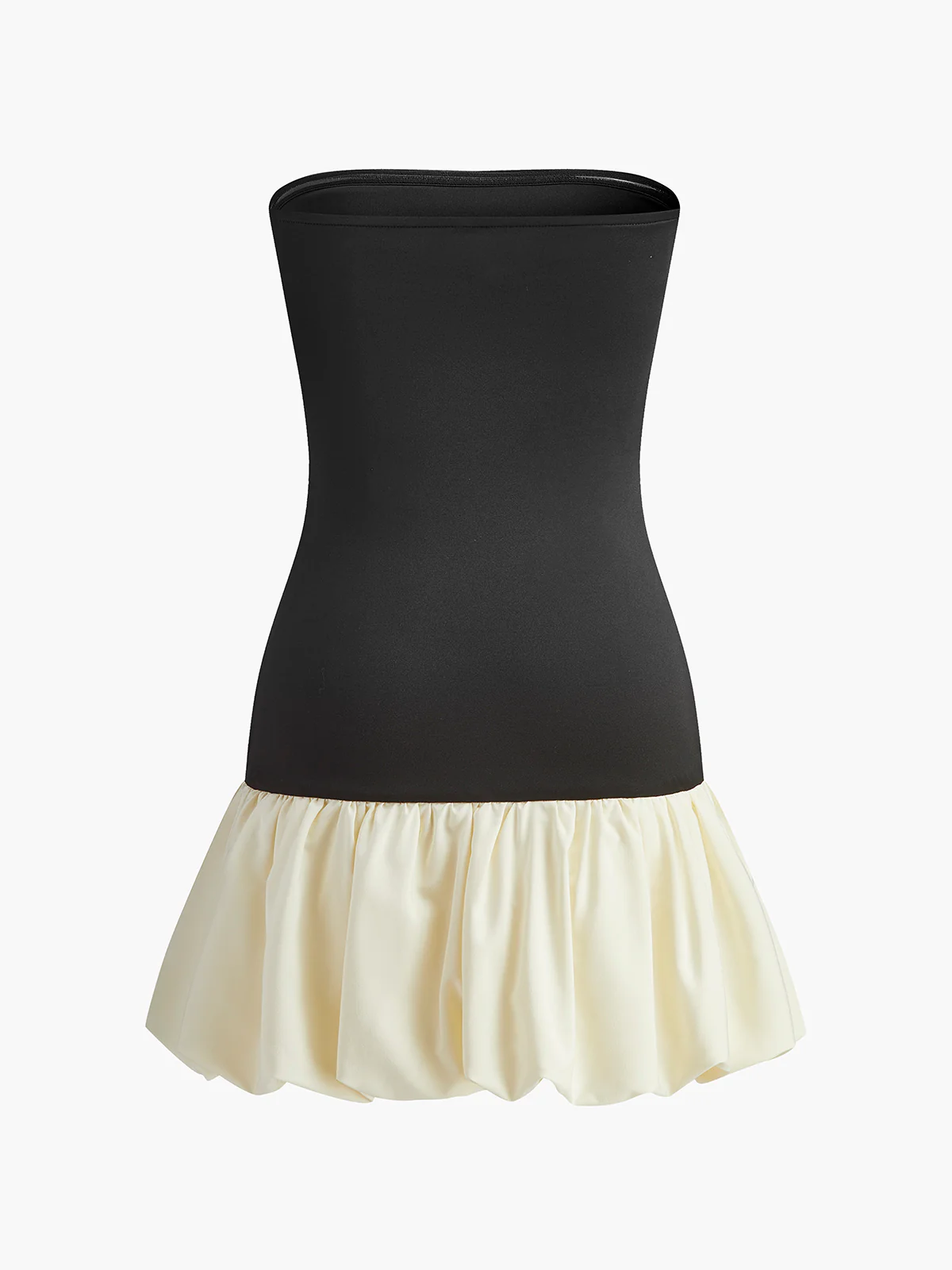 Two Tone Bud Waist Tube Dress - Image 2