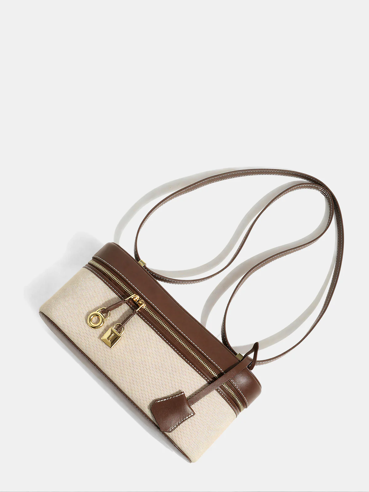Two-Tone Canvas & PU Panel Box Bag - Image 2