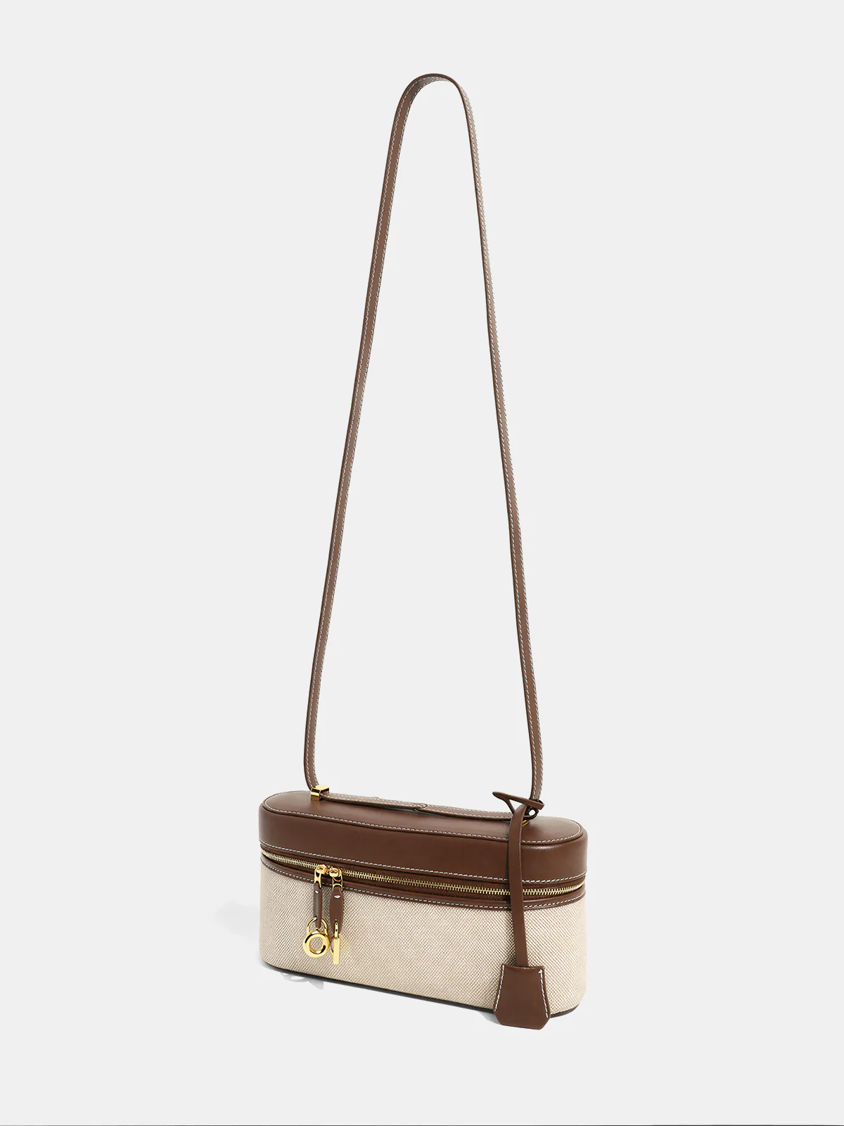Two-Tone Canvas & PU Panel Box Bag - Image 3