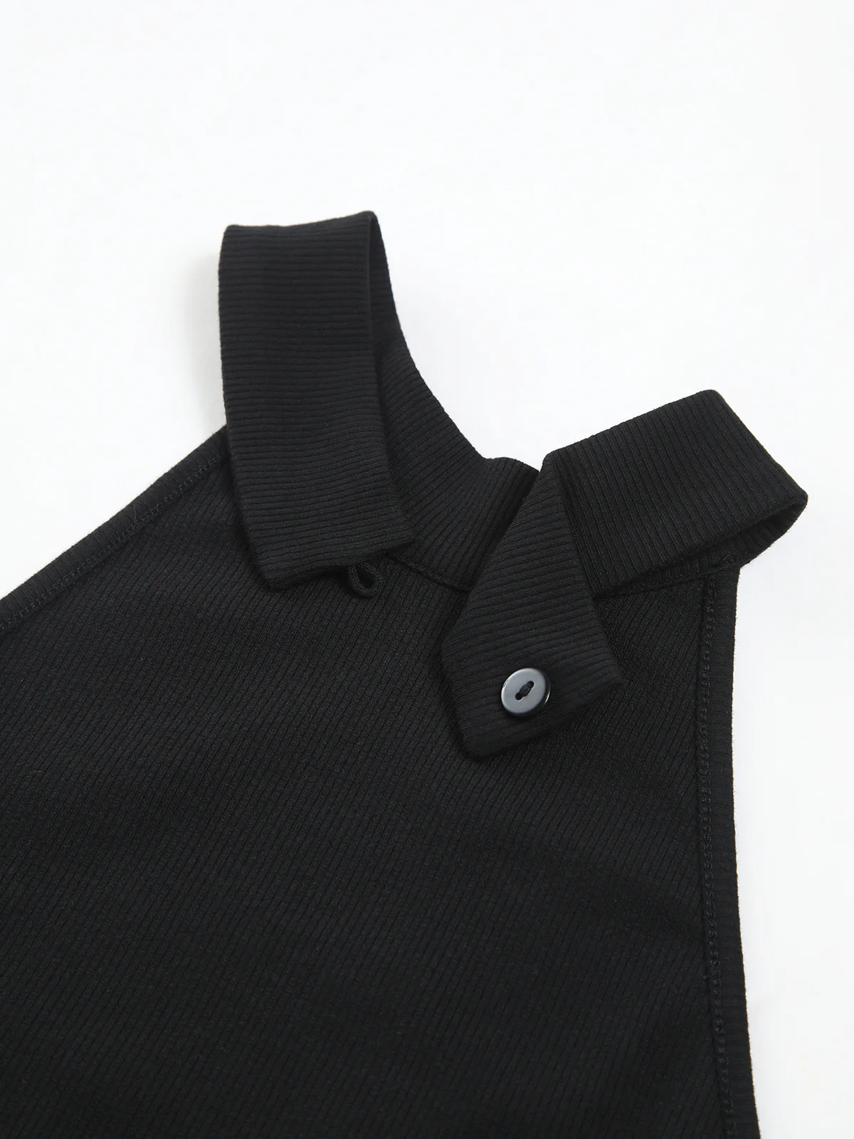 Two-Tone Halter Puff Short Dress - Image 4