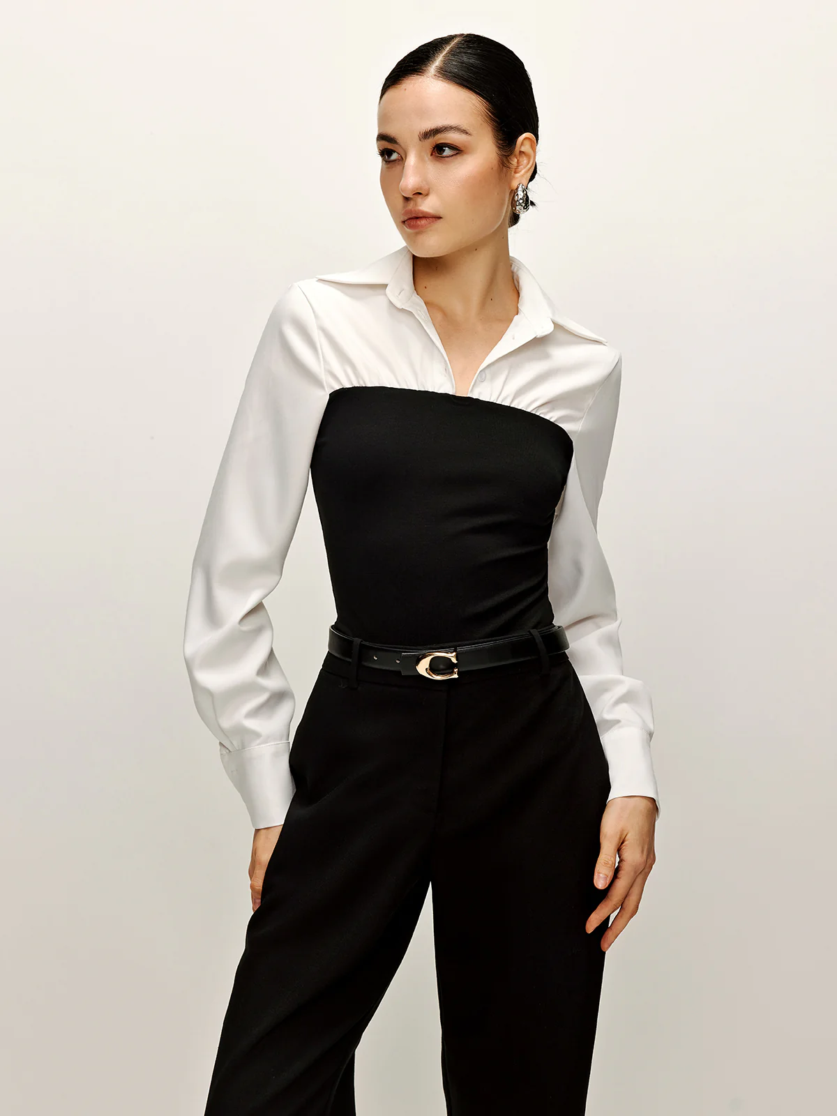 Two Tone Panel Polo Shirt - Image 2