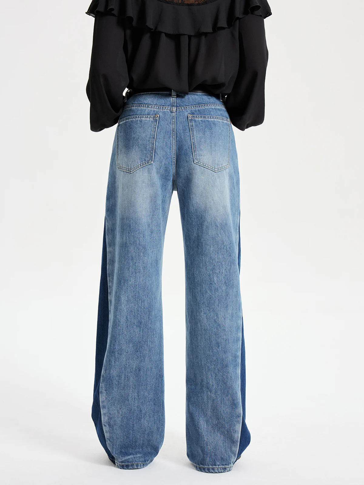 Two Tone Wide Leg Barrel Jeans - Image 5