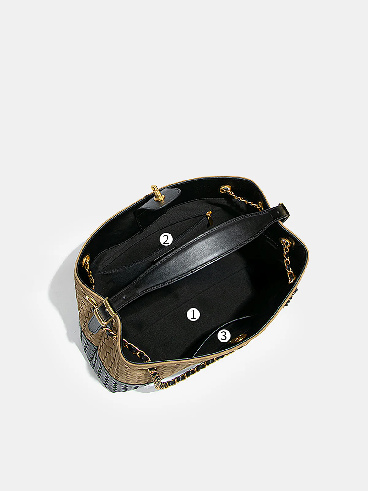 Two-Tone Woven Hobo Bag - Image 4