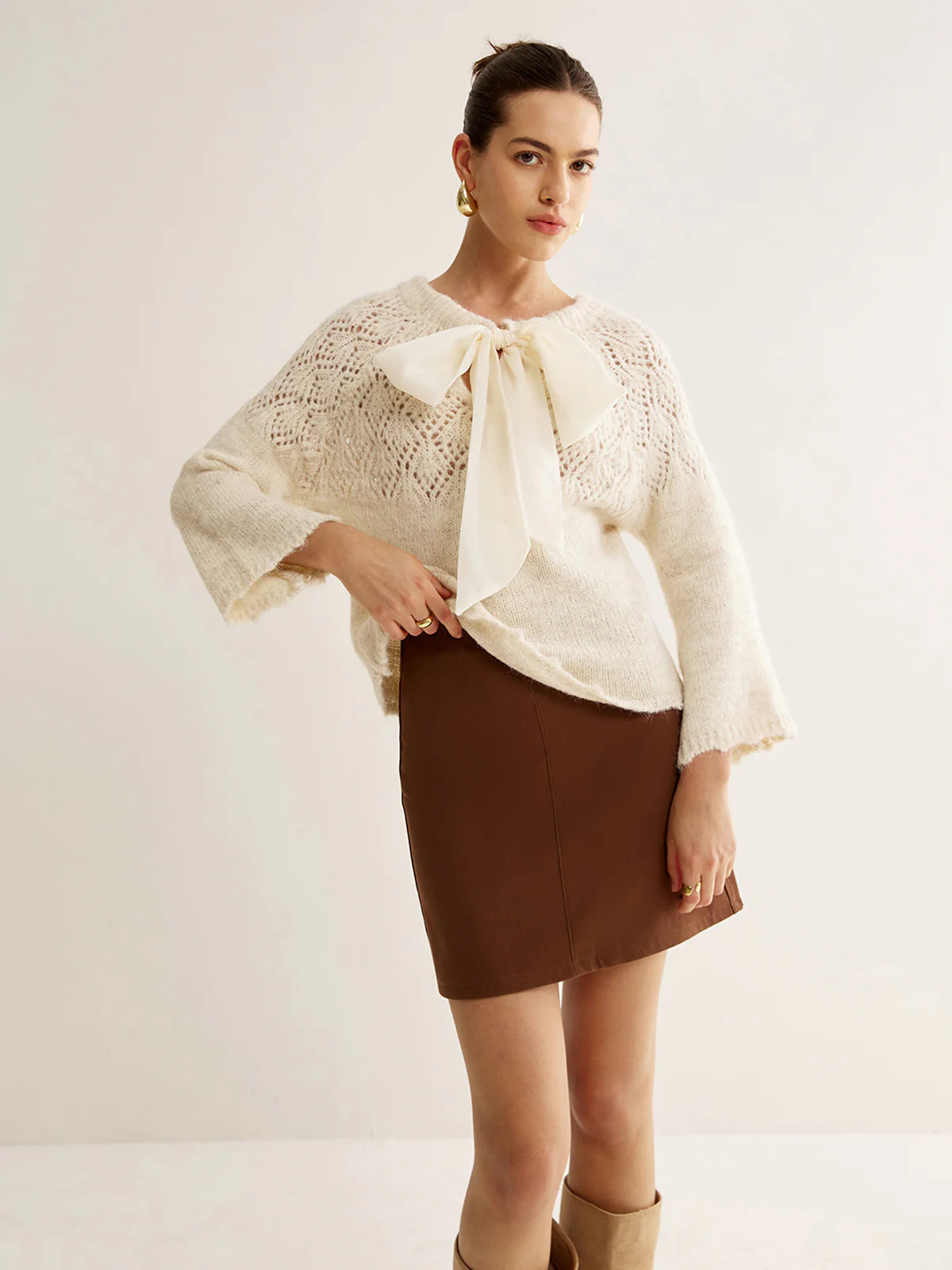 Two Way Crochet Bow Sweater - Image 4