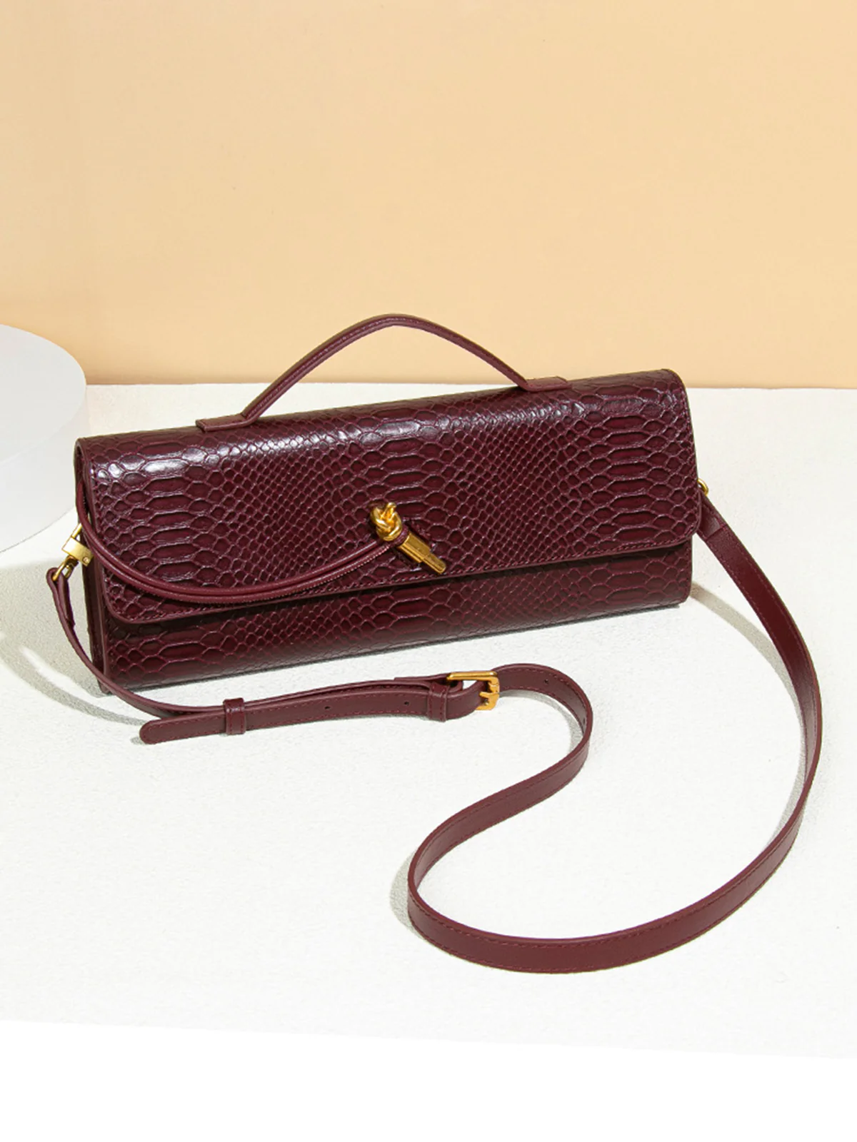 Two Way Flap Textured Shoulder Bag - Image 3
