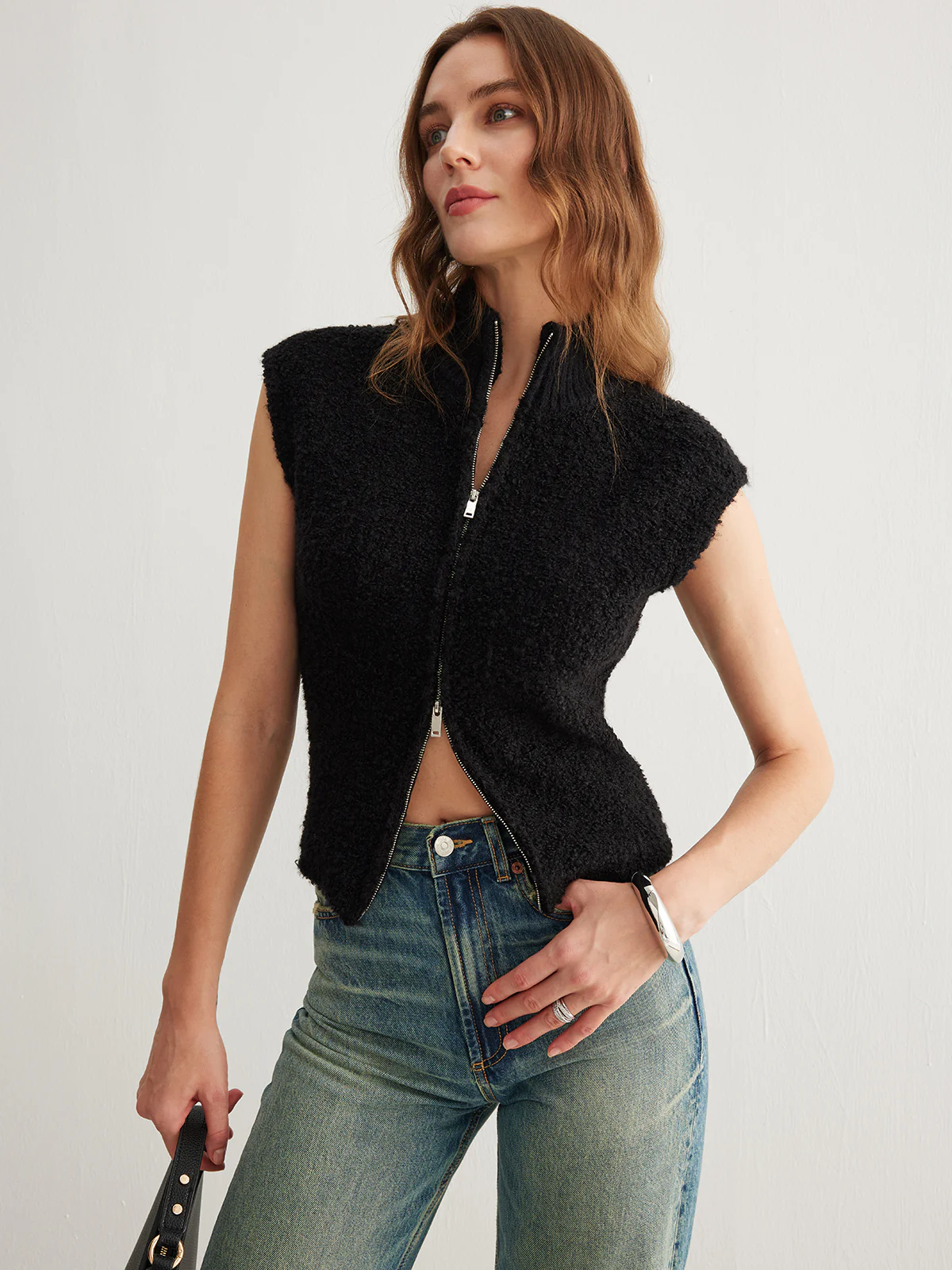 Two Way Zip Minky Cardigan - Image 5