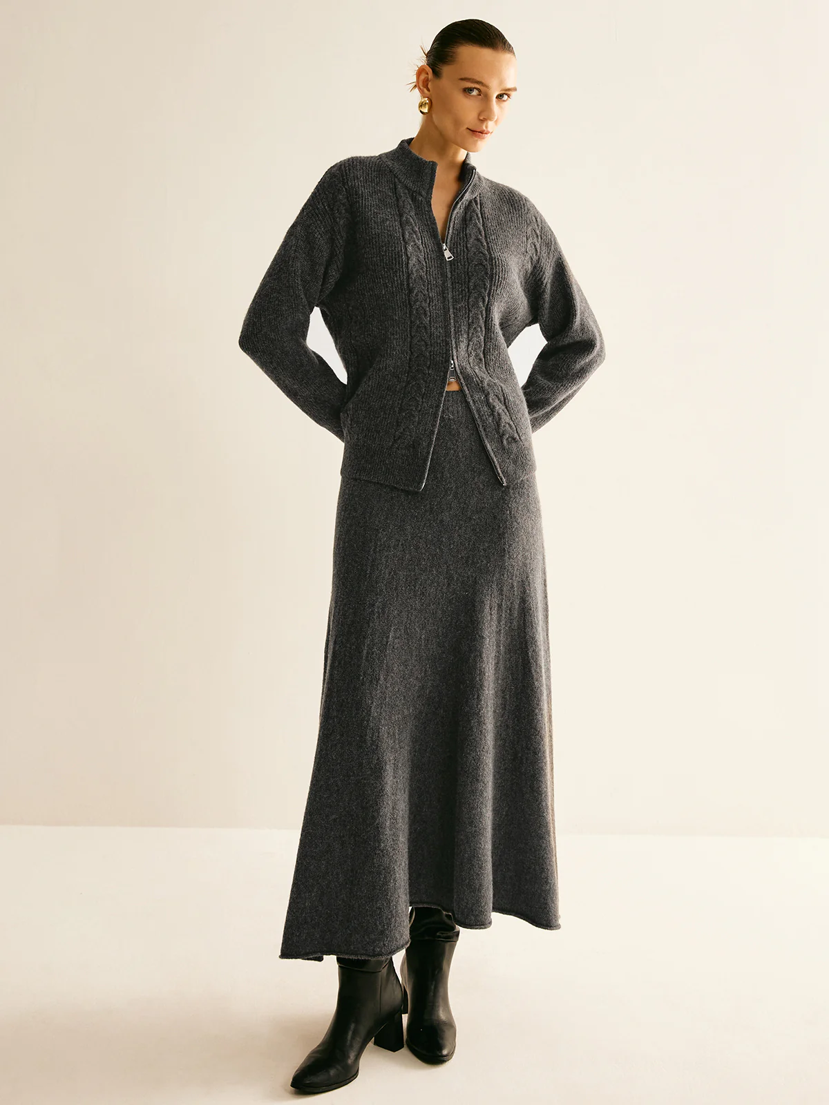 Two Way Zip Soft Skirt Set - Image 9
