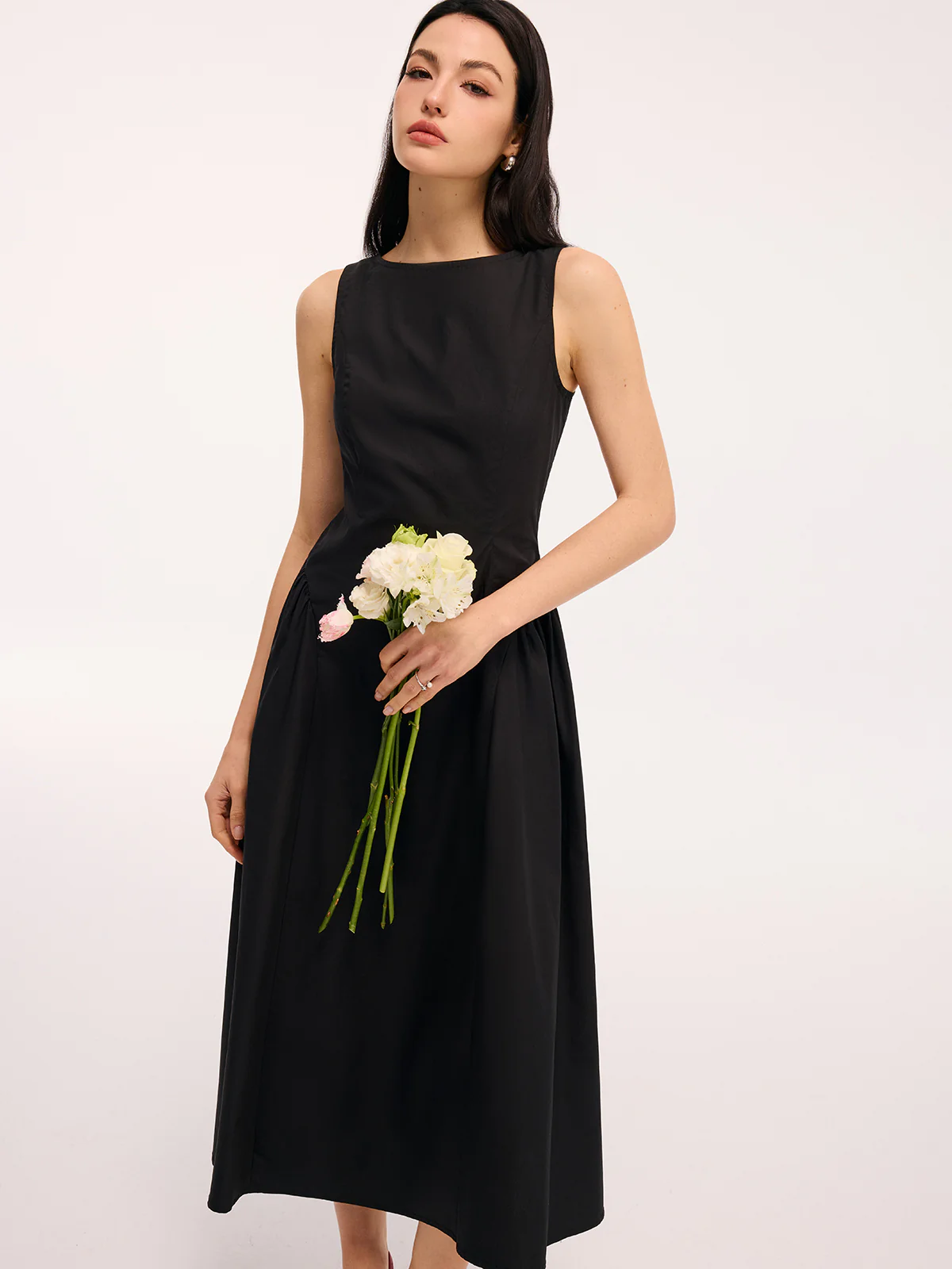 Umbrella Hem Backless Cotton Sleeveless Maxi Dress - Image 4