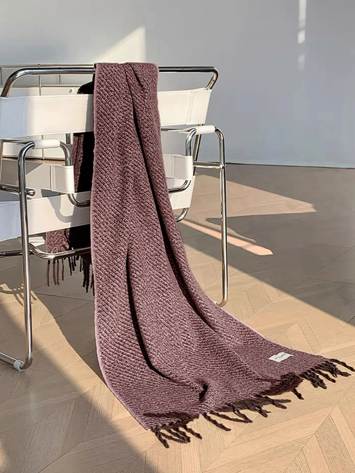 Utility Plain Tassel Scarf - Image 3