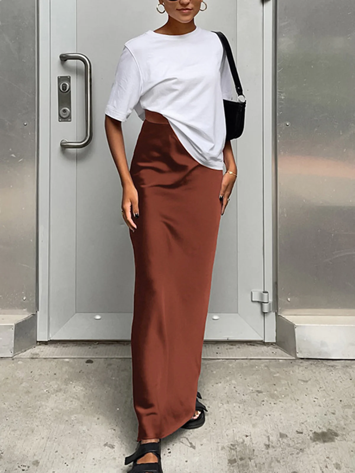 Utility Satin Maxi Skirt - Image 7