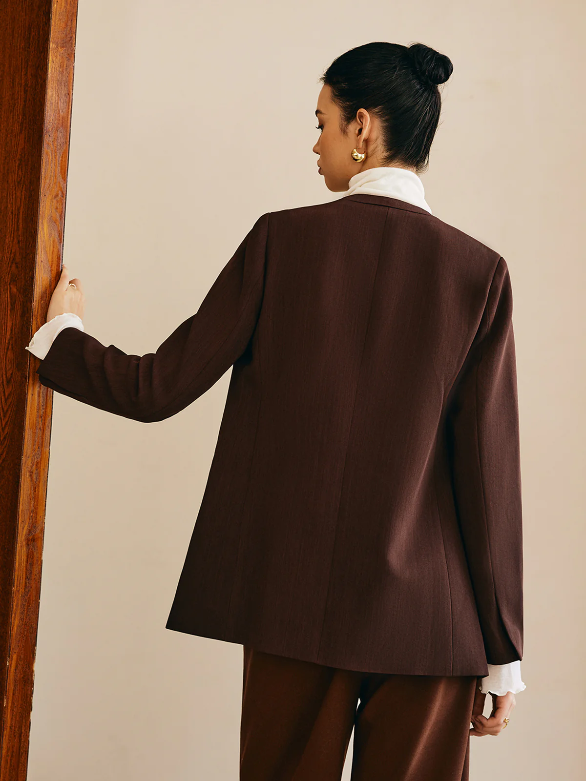 Utility V-Neck Blazer Without Belt - Image 7