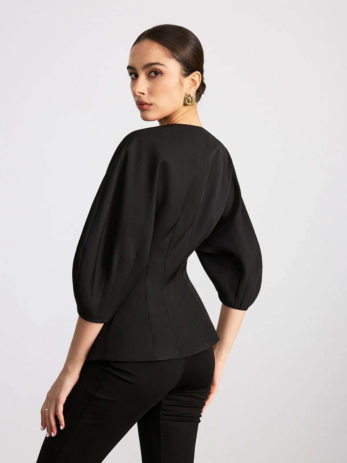 V-Neck Batwing Sleeve Blouse - Image 6