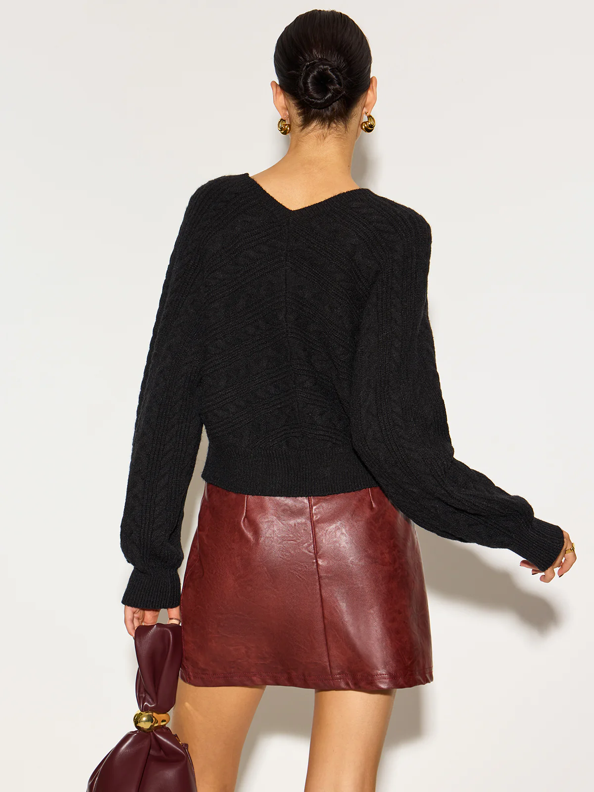 V-Neck Bow Front Twist Cardigan - Image 8