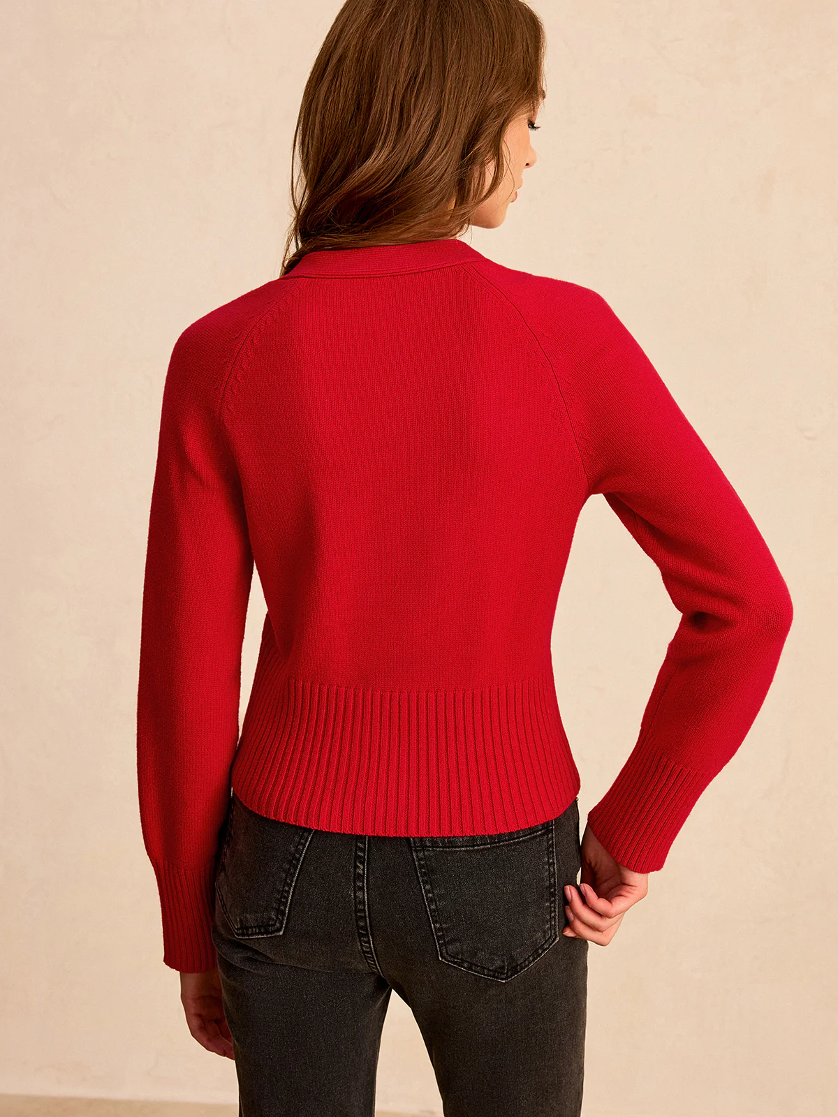V-Neck Button-Front Knit Cardigan - Image 6
