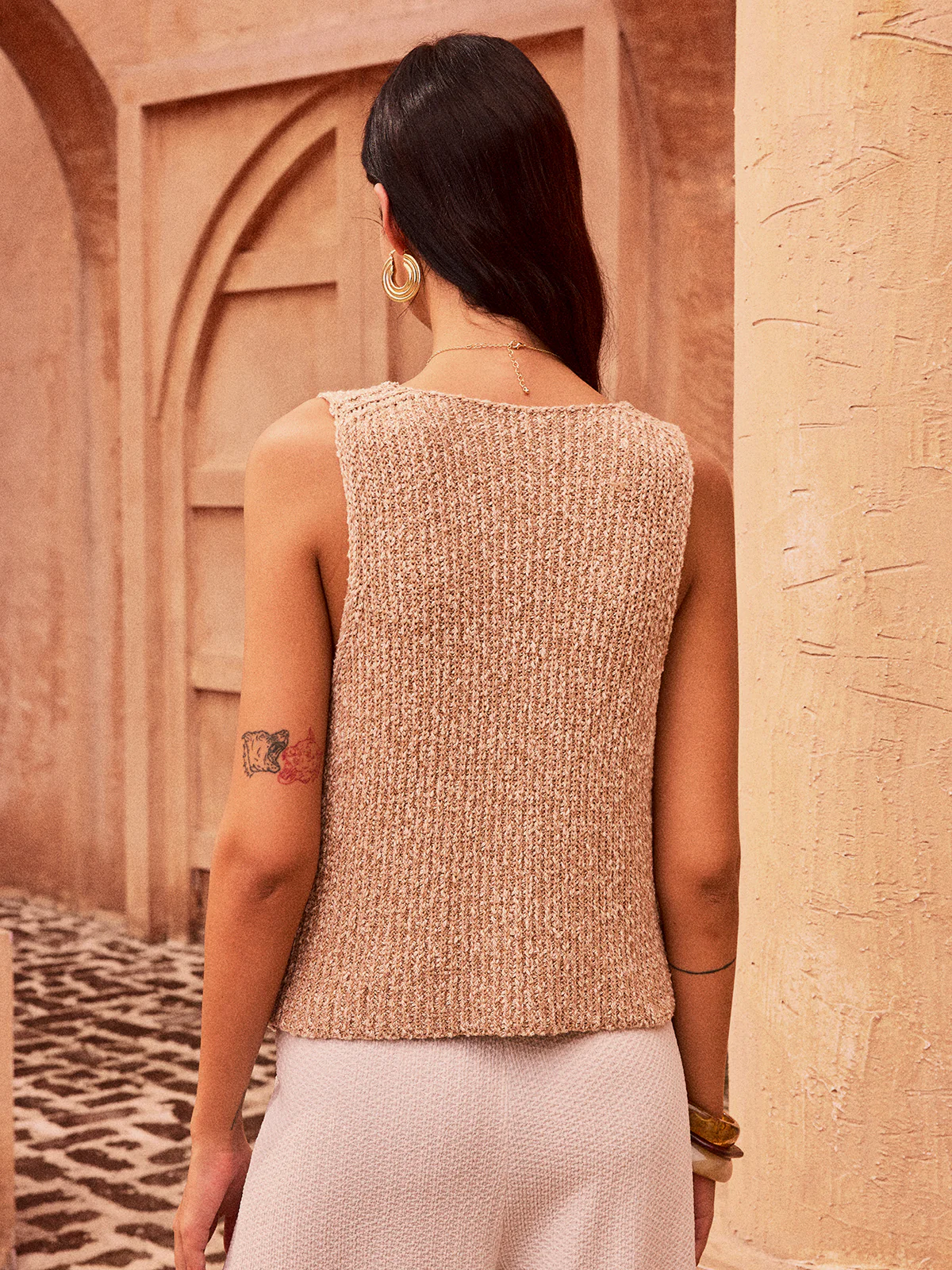 V-Neck Button Knit Vest - Image 4