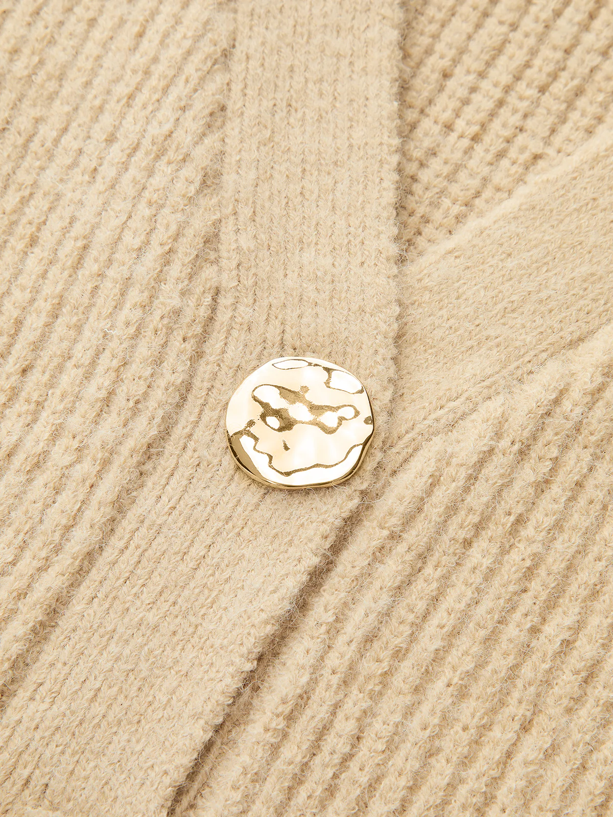 V-Neck Button Ribbed Cardigan - Image 4