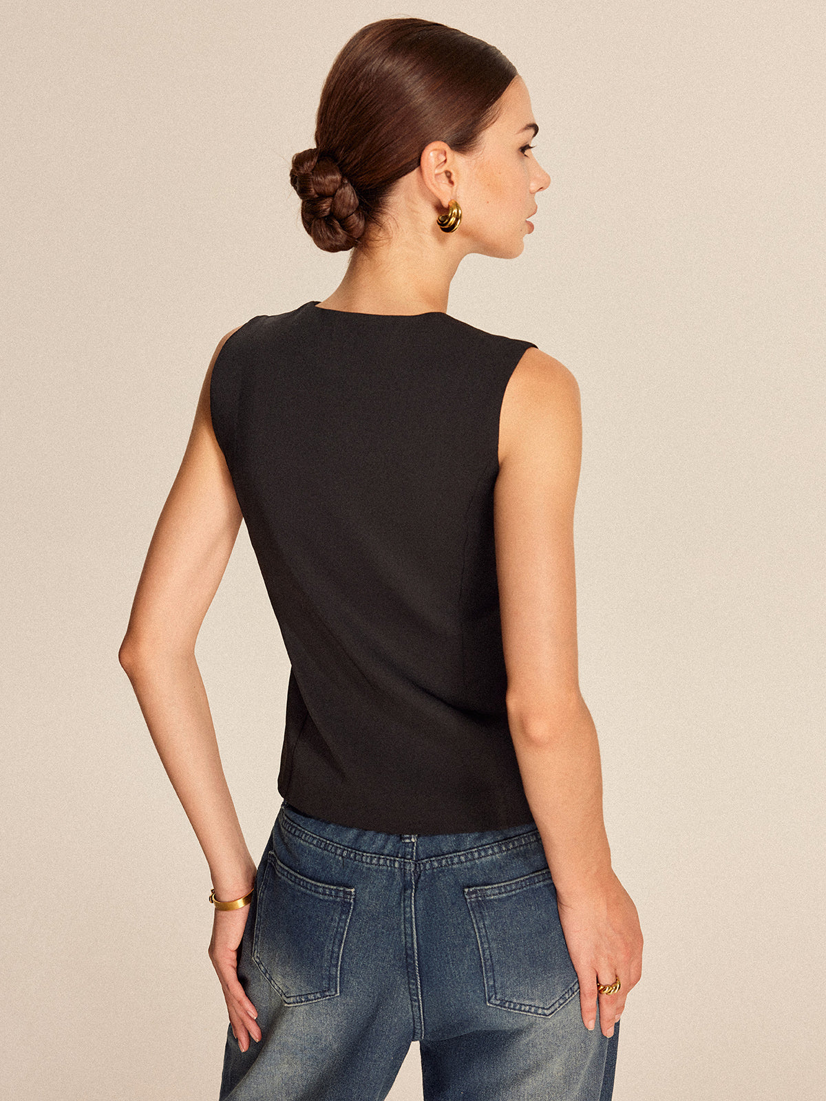 V-Neck Buttoned Vest - Image 6