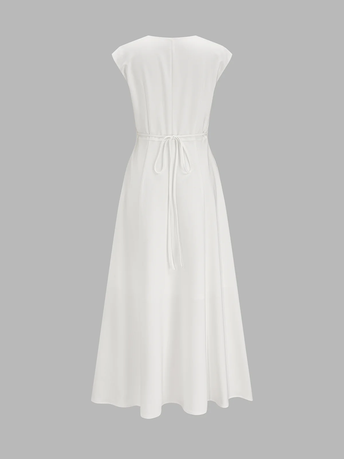 V Neck Cap Sleeve Midi Dress - Image 3