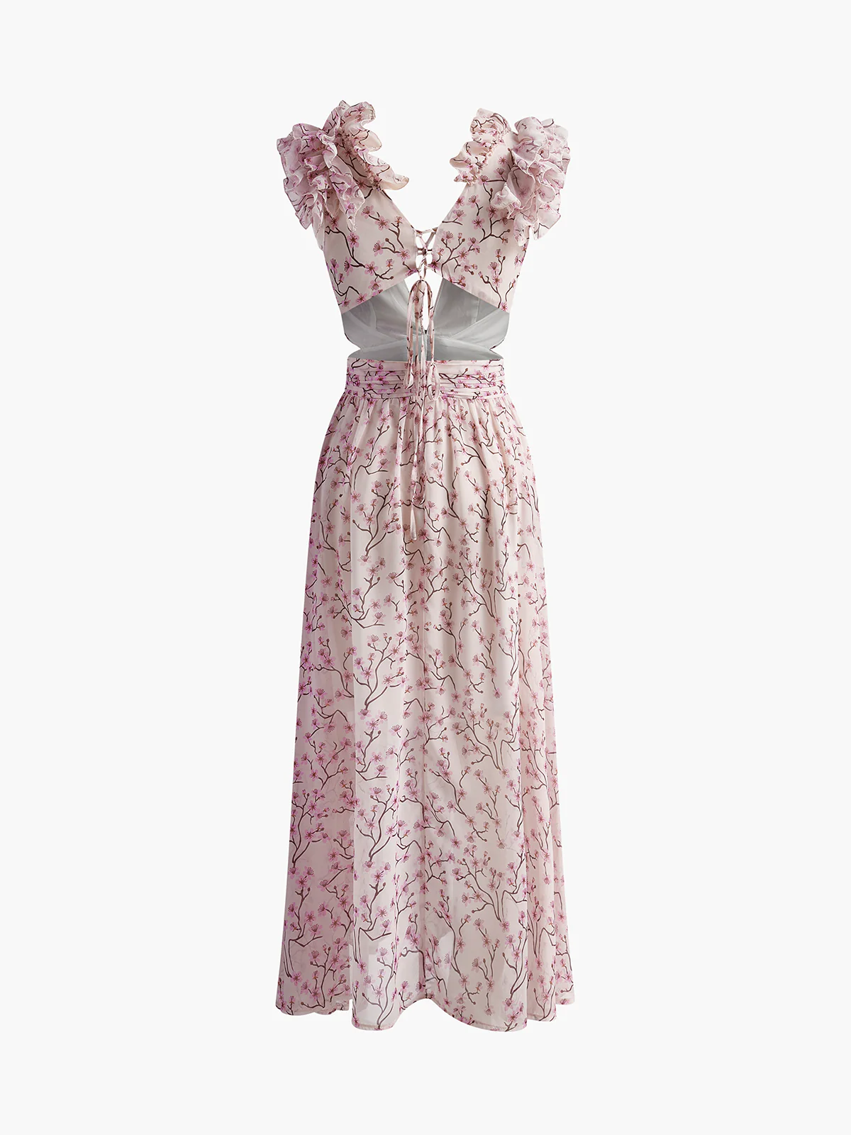 V-Neck Cutout Ruffle Dress - Image 5